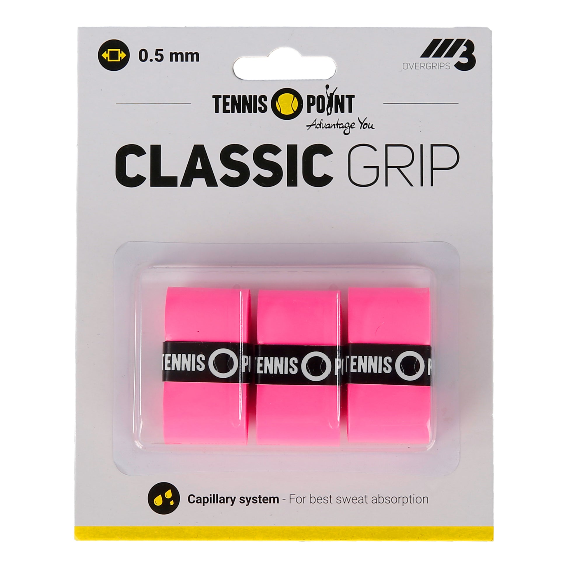 Tennis-Point Classic Grip Confezione da 3 - rosa
