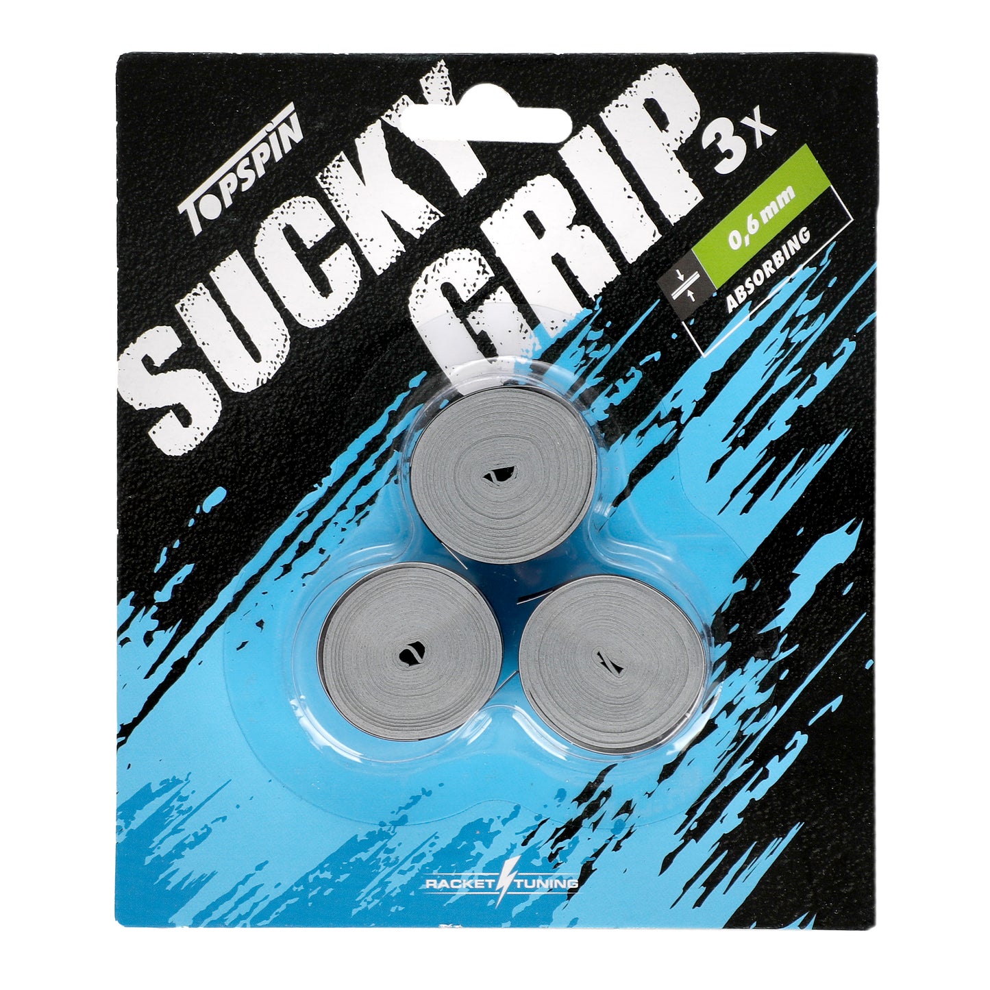 Topspin Sucky Grip Confezione da 3 - grigio