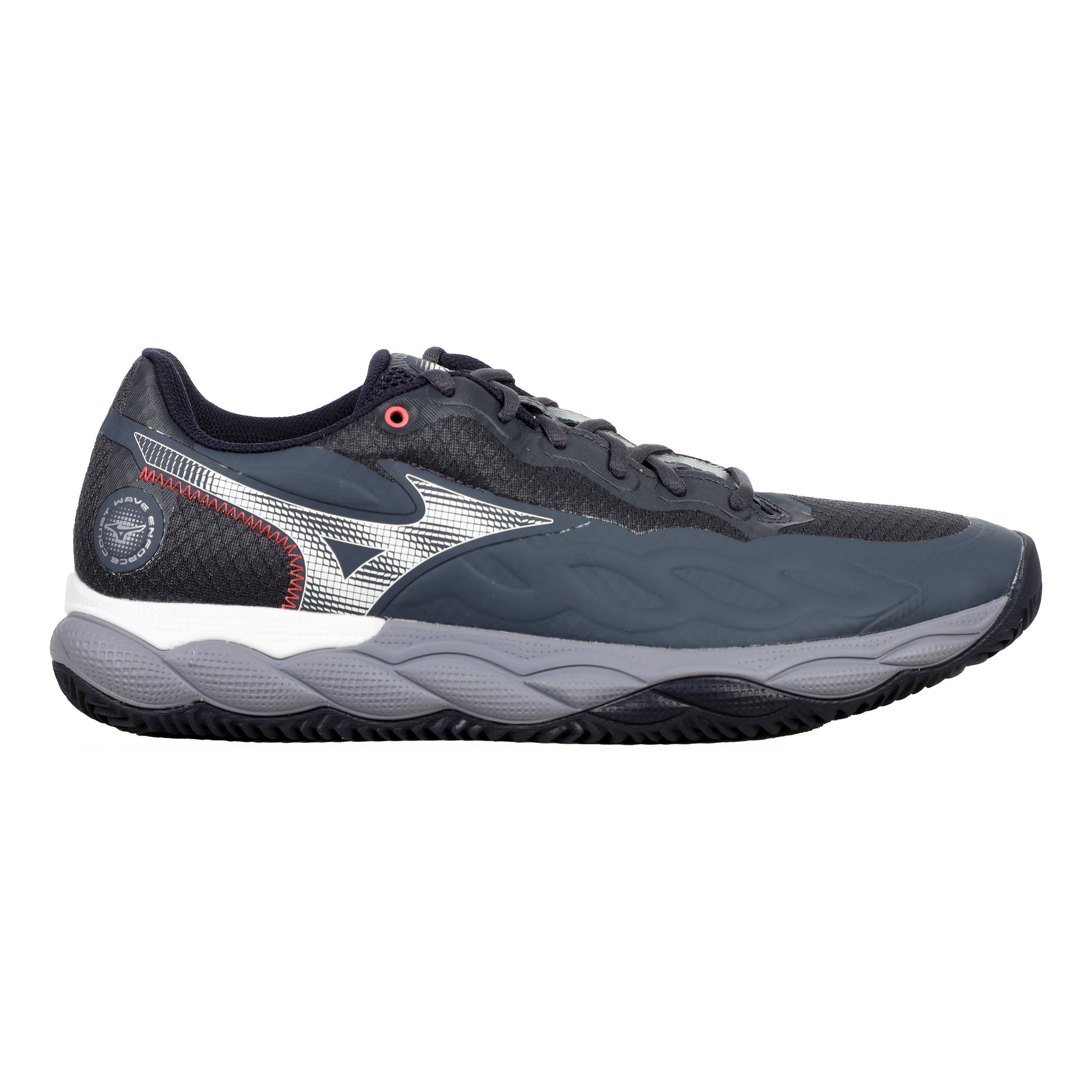 Mizuno Wave Enforce Court Scarpa Per Terra Rossa Uomini-Grigio,Bianco