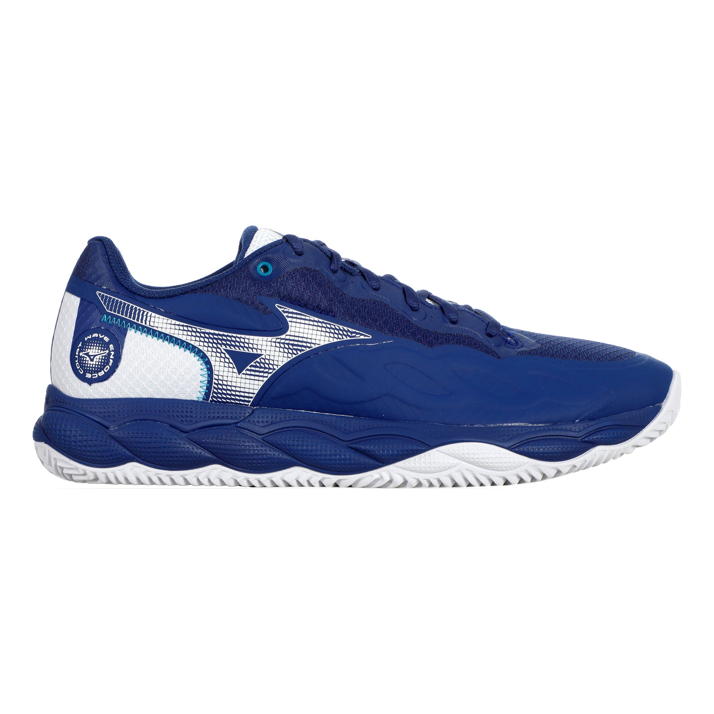Mizuno Wave Enforce Court Scarpa per terra rossa Uomini - blu, bianco