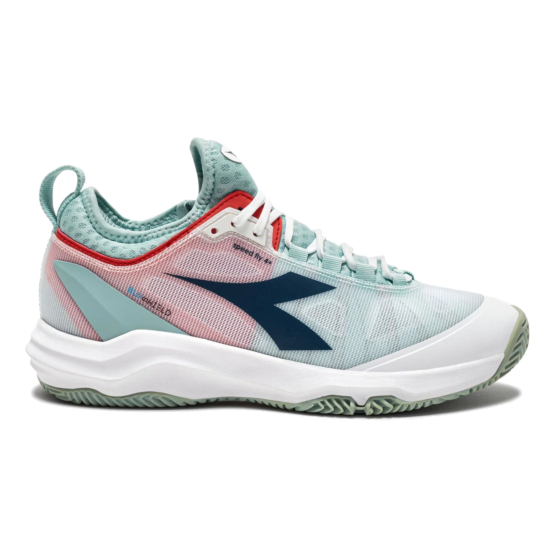Diadora Speed Blushield Fly 4 + Scarpa Per Terra Rossa Donna-Bianco,Mint