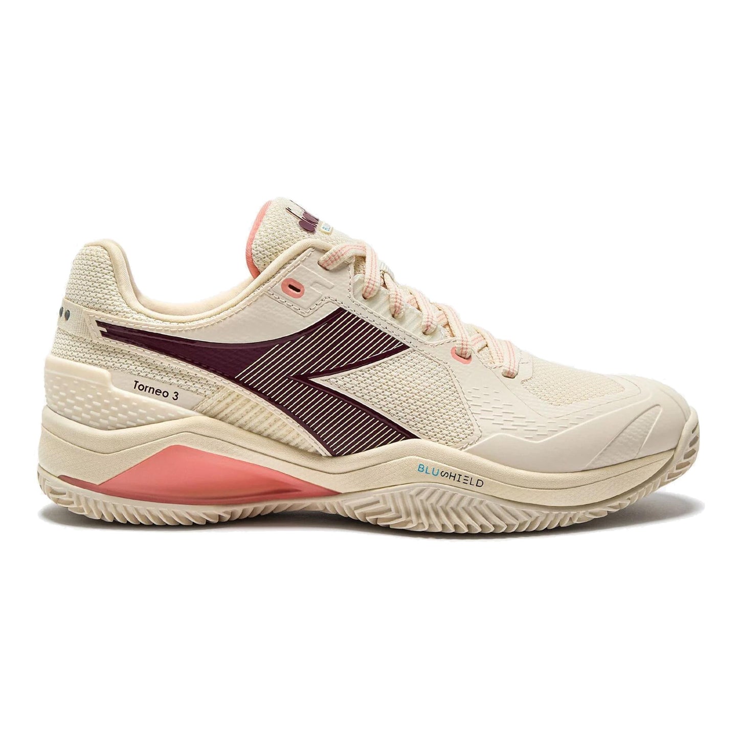 Diadora Blushield Torneo 3 Scarpa per terra rossa Donna-bianco,rosso scuro