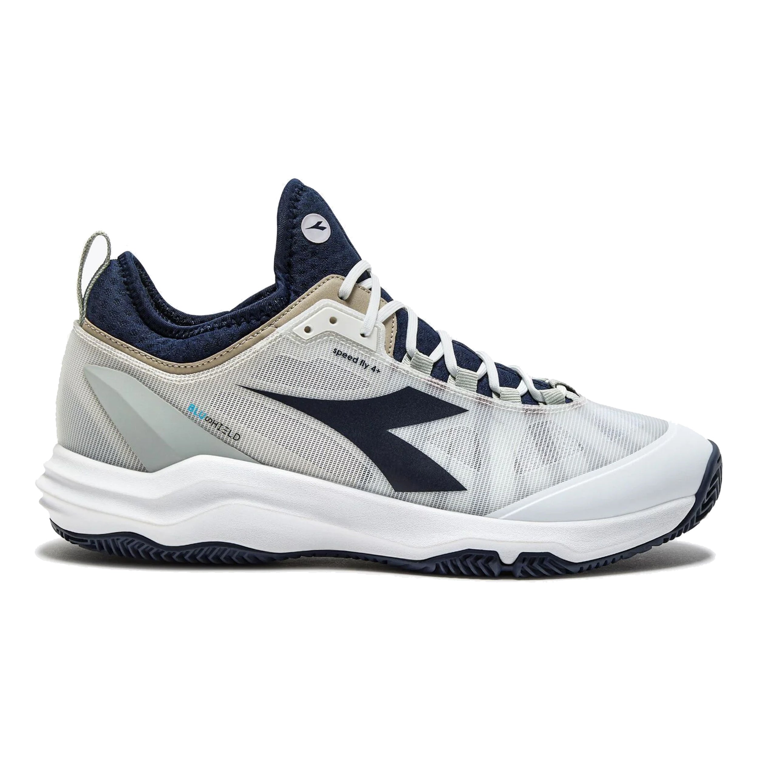 Diadora Speed Blushield Fly 4 + Scarpa per terra rossa Uomini-bianco,blu scuro
