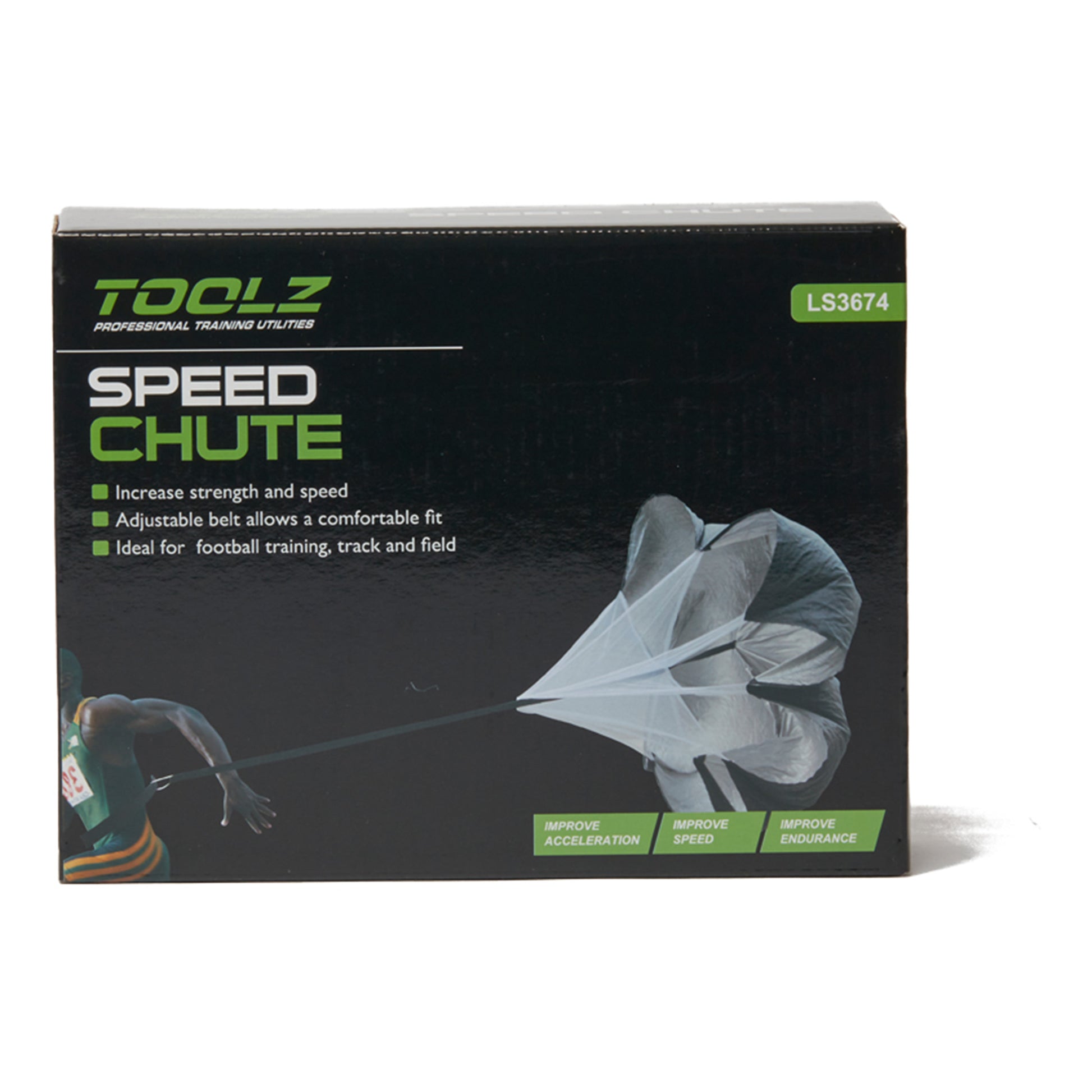 TOOLZ Speed Chute Attrezzo Da Allenamento-Nero