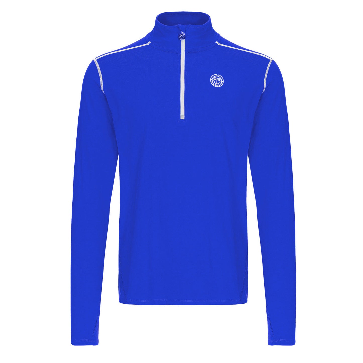 BIDI BADU Zac Tech Half Zip Manica Lunga Uomini-Blu,Bianco