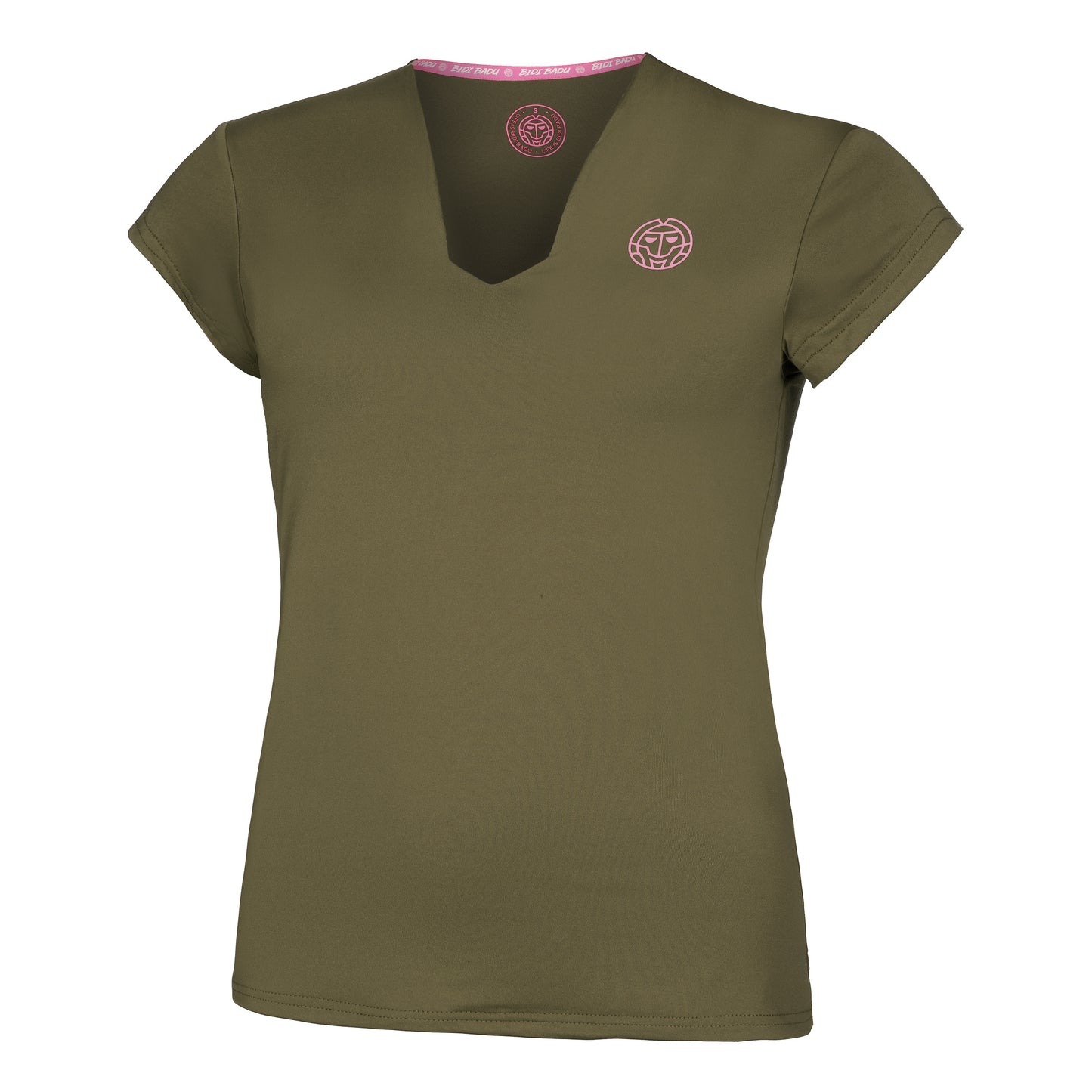 BIDI BADU Crew V-Neck Maglietta Donna - oliva,