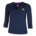 Crew V-Neck Manica Lunga Donna-Blu Scuro
