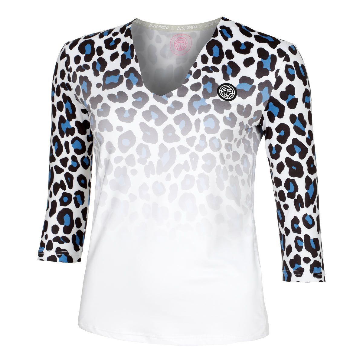 BIDI BADU Leoparty Styles V-Neck Manica lunga Donna - bianco, nero