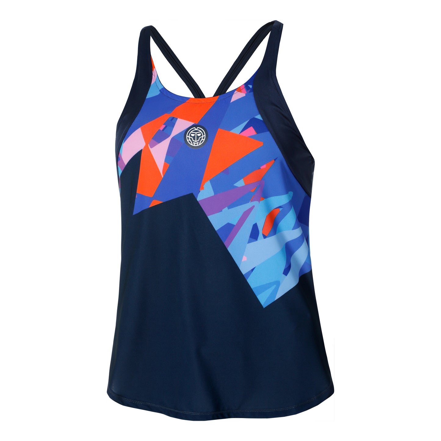 BIDI BADU Spike Canottiera Donna-Blu Scuro,Multicolore