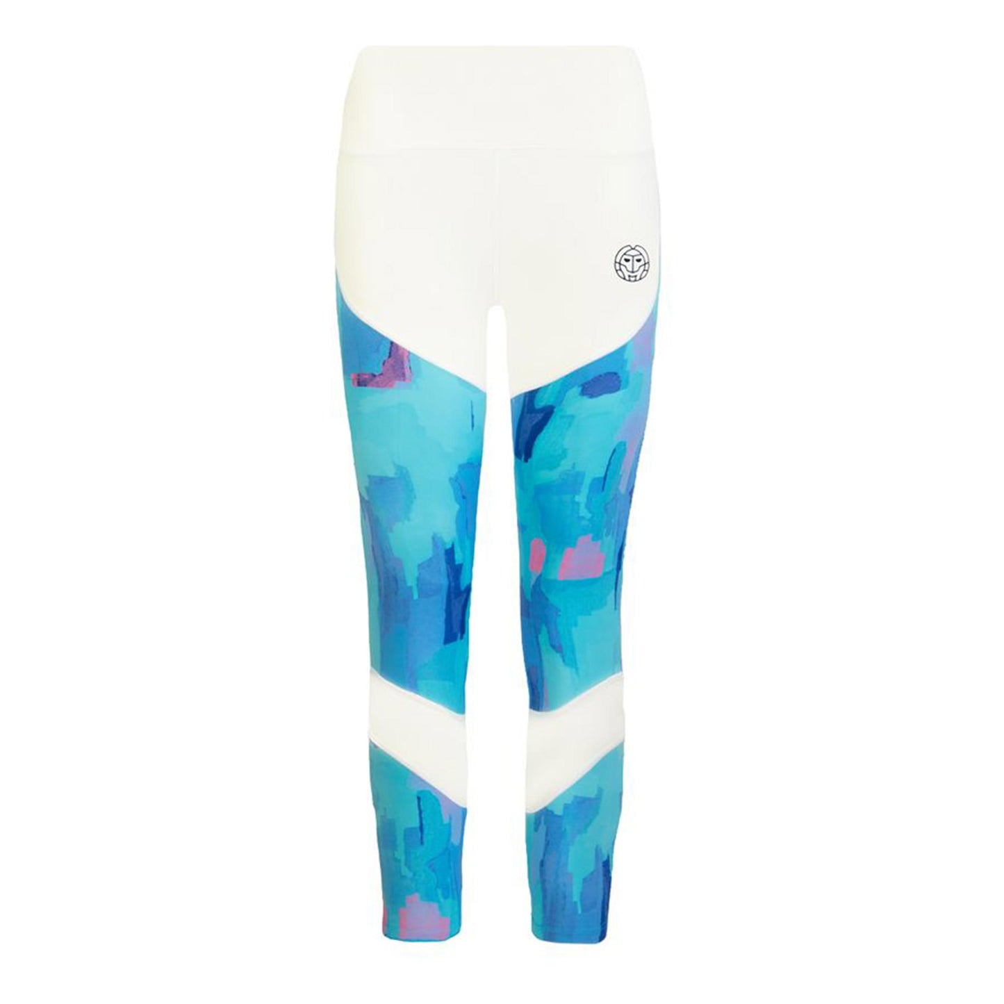 BIDI BADU Abiba Tech Mesh Calzamaglia Donna-Bianco,Blu Chiaro