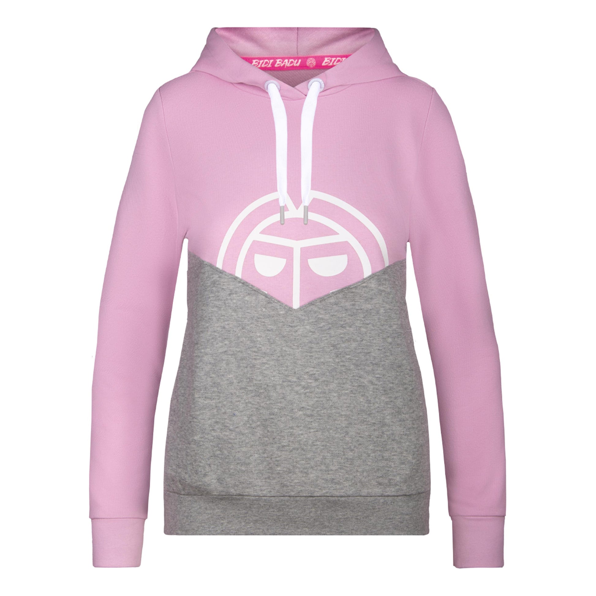 BIDI BADU Salia Lifestyle Felpa Con Cappuccio Donna-Rosa,Grigio Chiaro
