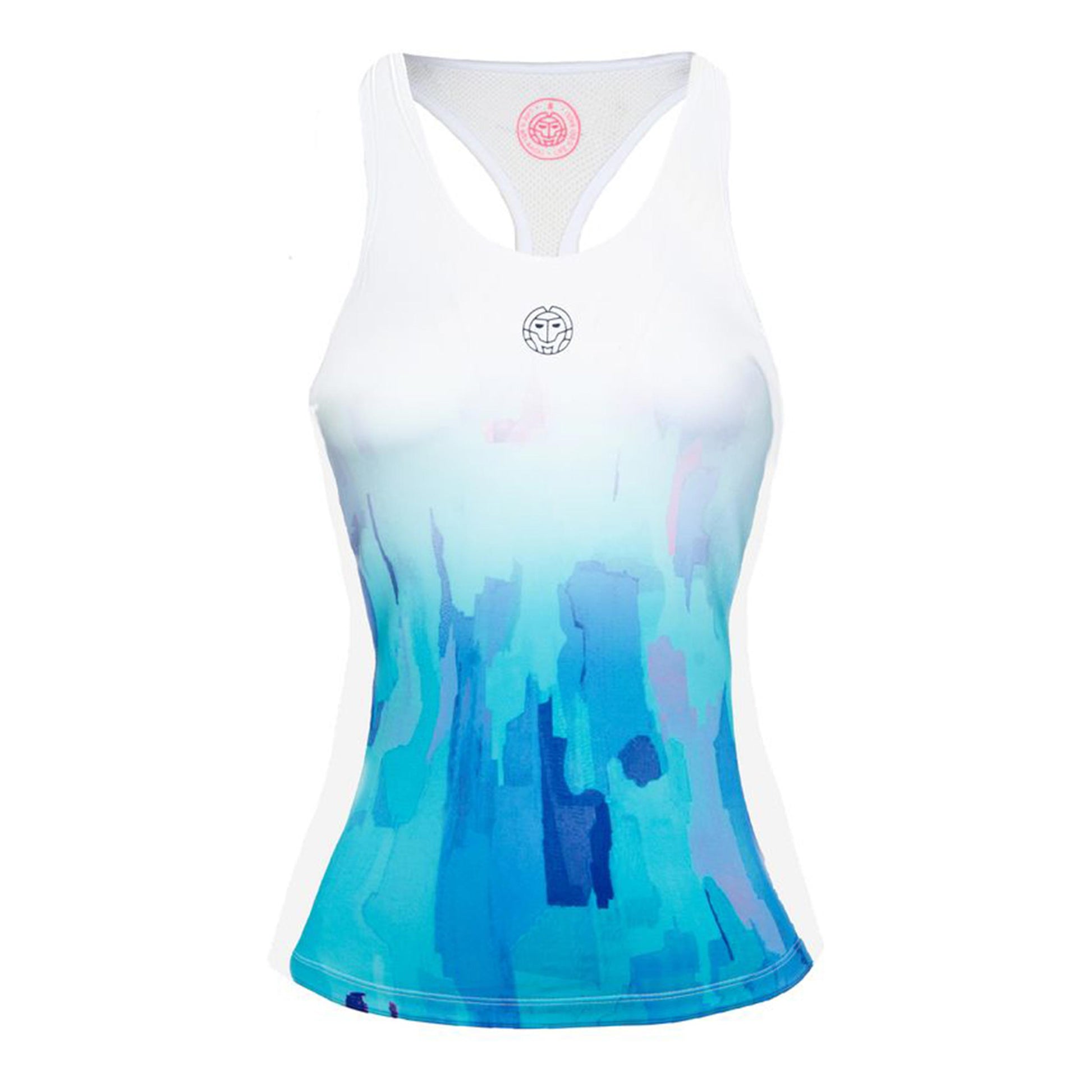 BIDI BADU Yaka Tech Canottiera Donna-Bianco,Blu Chiaro