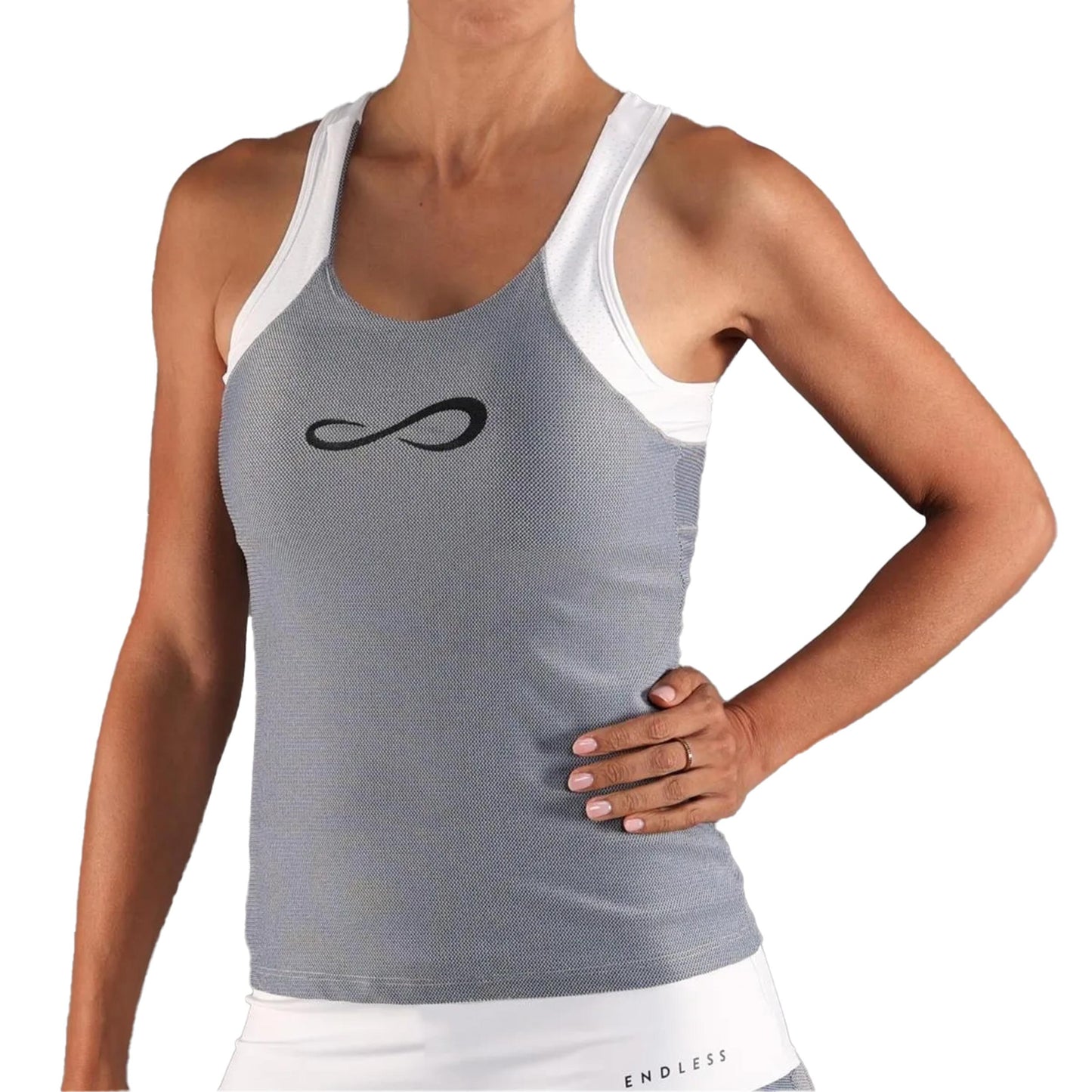Endless Starlett Canottiera Donna - argento, bianco