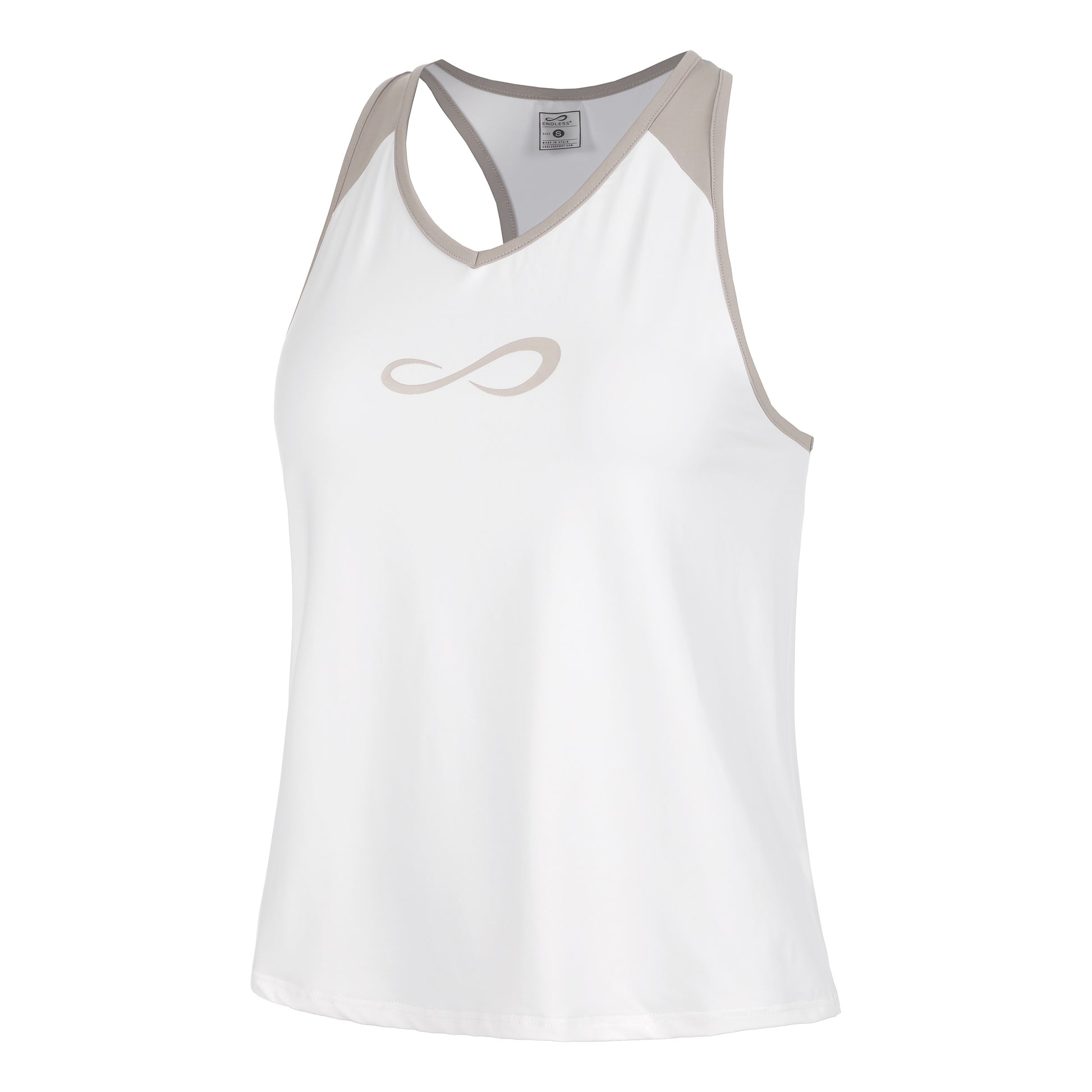 Endless Speed V Canottiera Donna - bianco, beige
