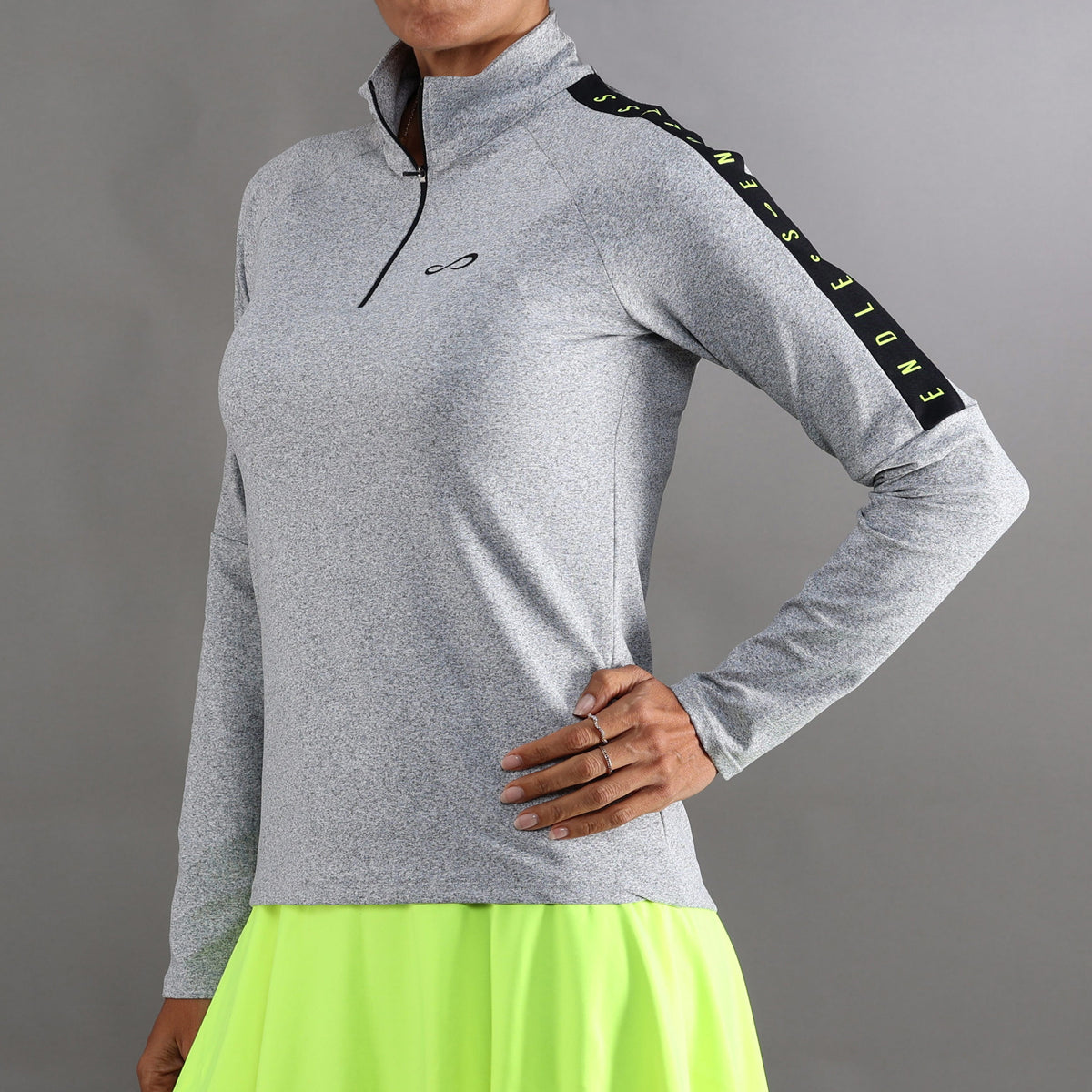 Endless Kirsch Iconic Ii Manica Lunga Donna-Grigio,Nero