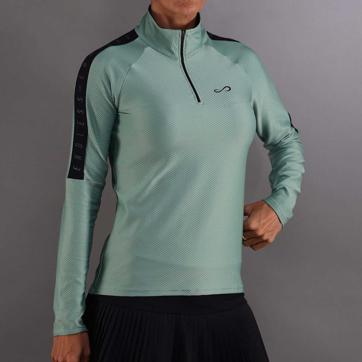 Endless Kirsch Iconic Ii Manica Lunga Donna-Verde,Blu Scuro