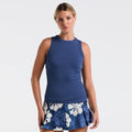 Rib Canottiera Donna-Blu Scuro