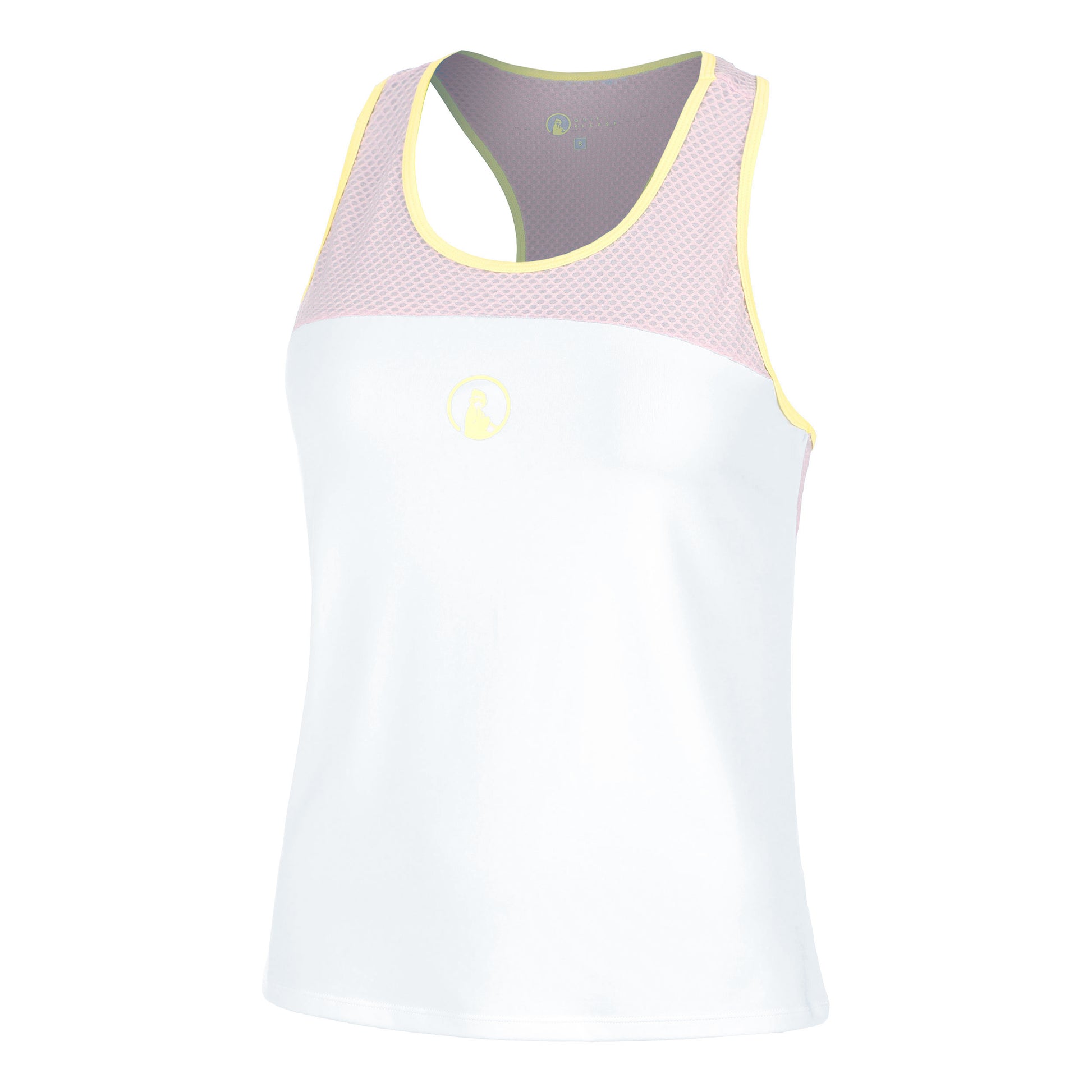 Quiet Please Mind Racerback Canottiera Donna-Bianco,Lilla