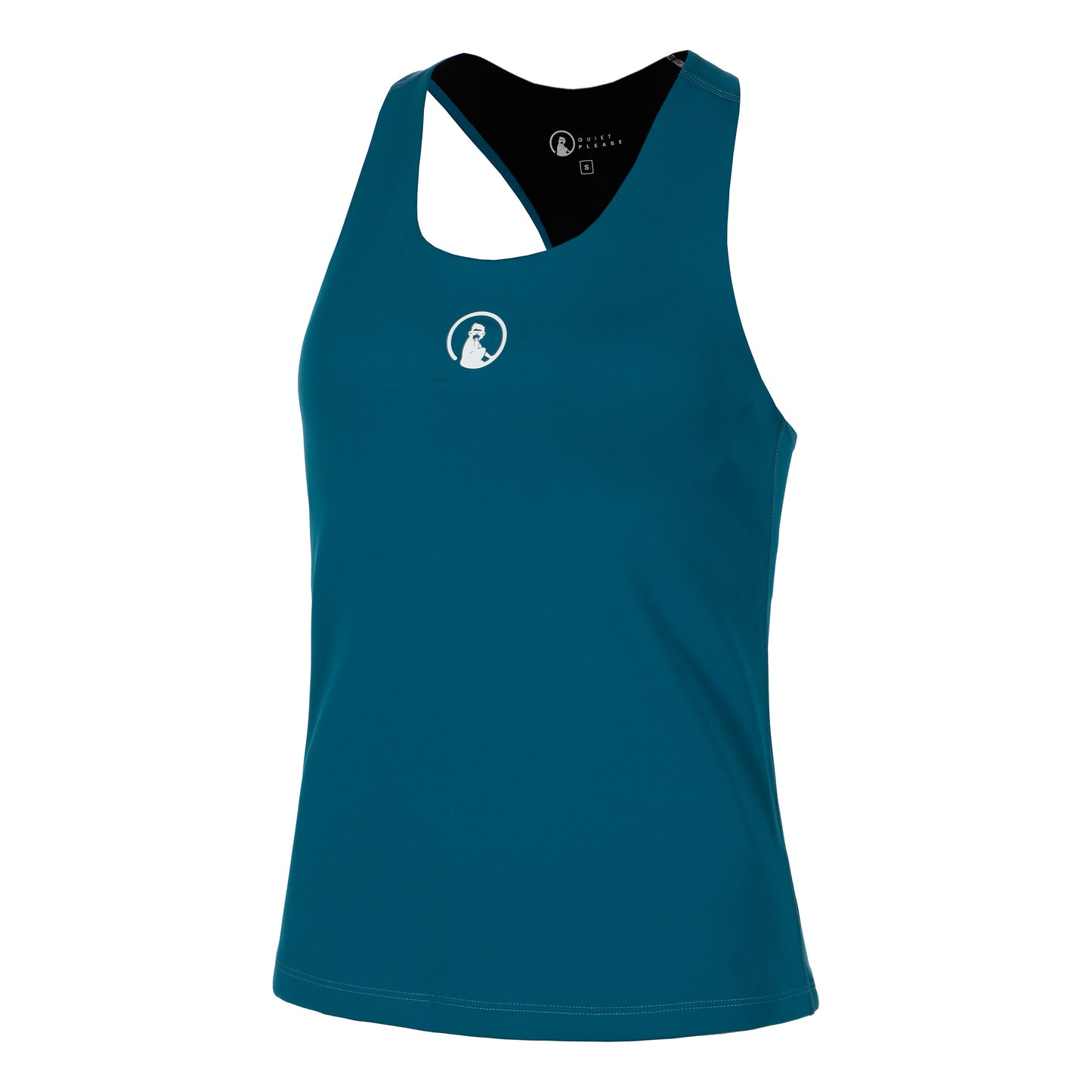 Quiet Please Create Inside In Canottiera Donna-Color Petrolio,Bianco