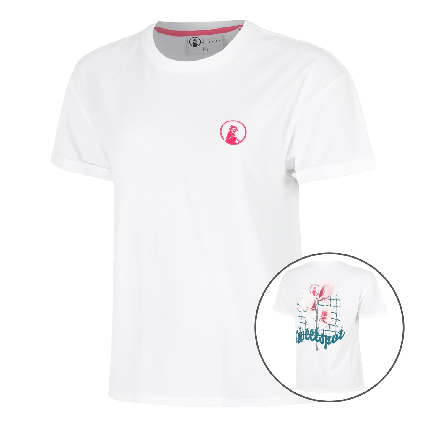 Quiet Please Create Flower Maglietta Donna-Bianco,Multicolore