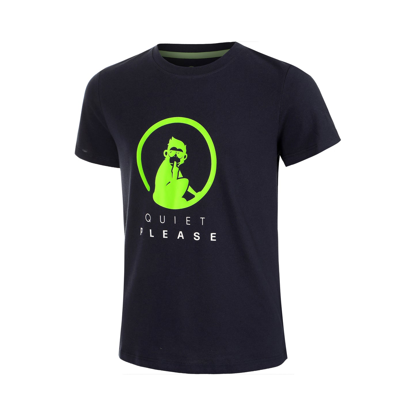 Quiet Please Wild Advantage Logo Maglietta Ragazzi-Blu Scuro,Verde Neon