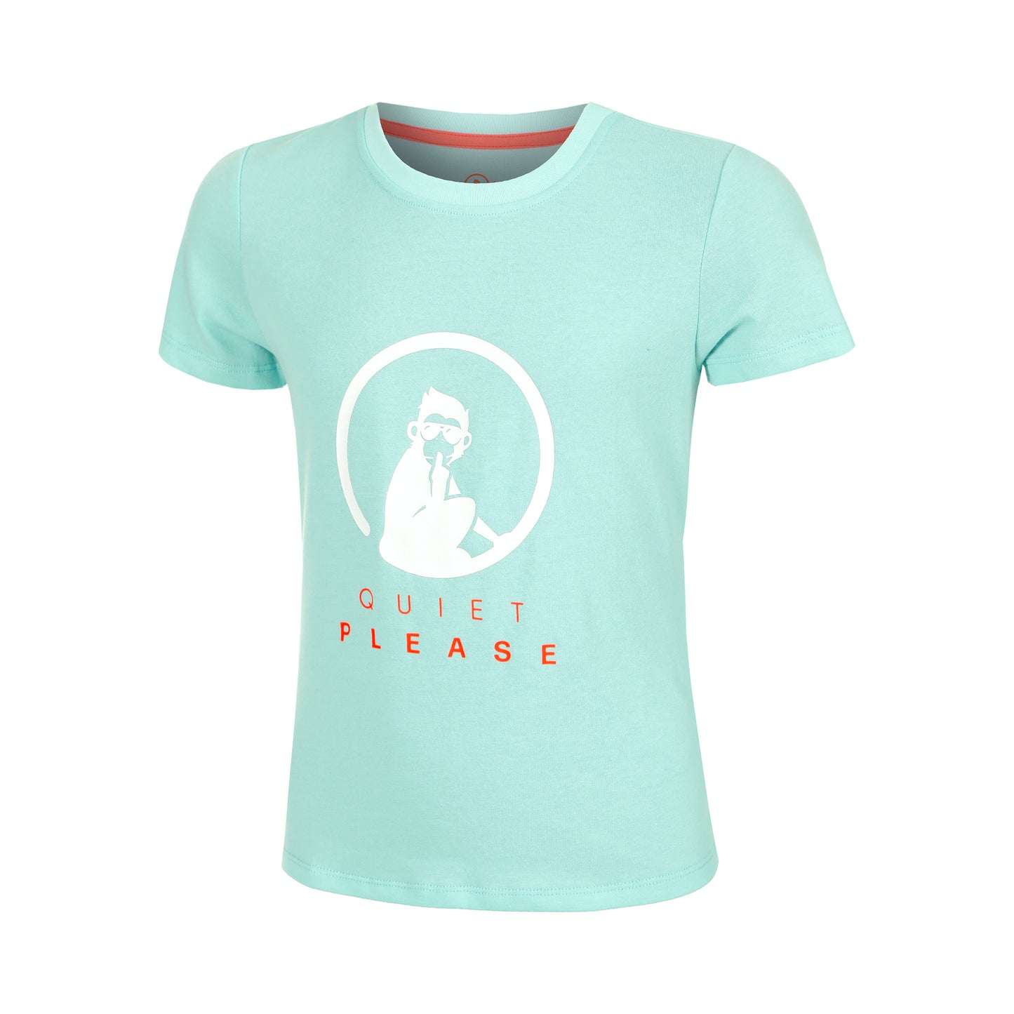 Quiet Please Wild Baseline Logo Maglietta Ragazze-Turchese,Multicolore