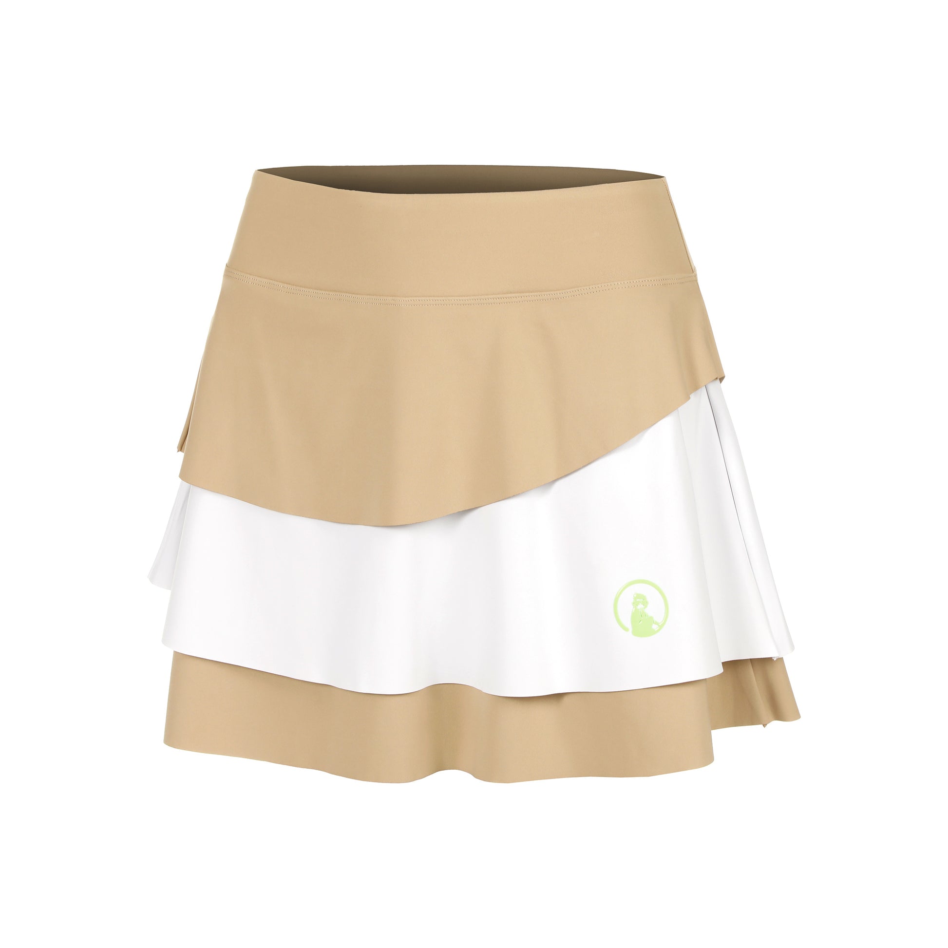 Quiet Please Wild Flounce Gonna Donna-Beige,Bianco