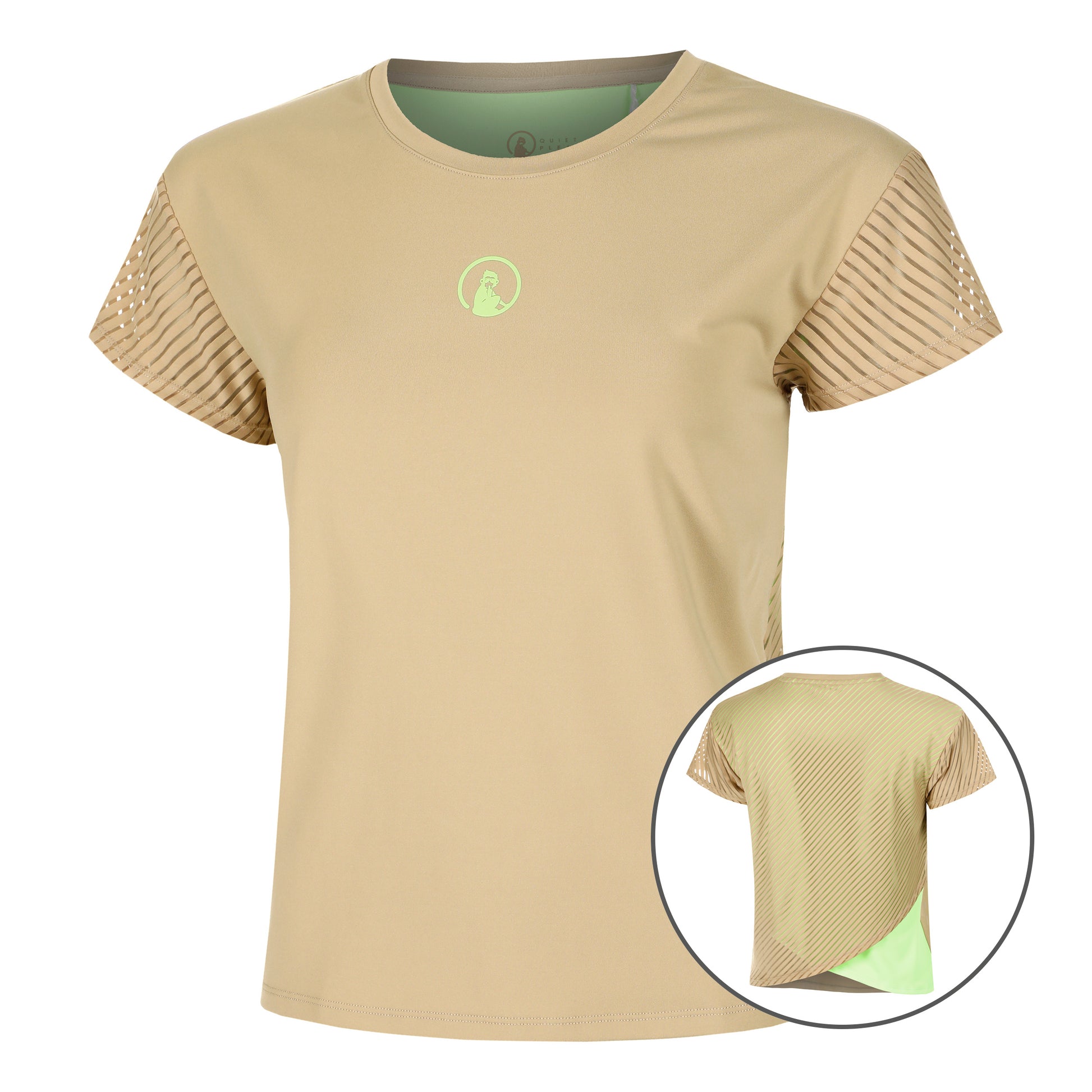 Quiet Please Wild Cross Maglietta Donna-Beige,Verde Neon