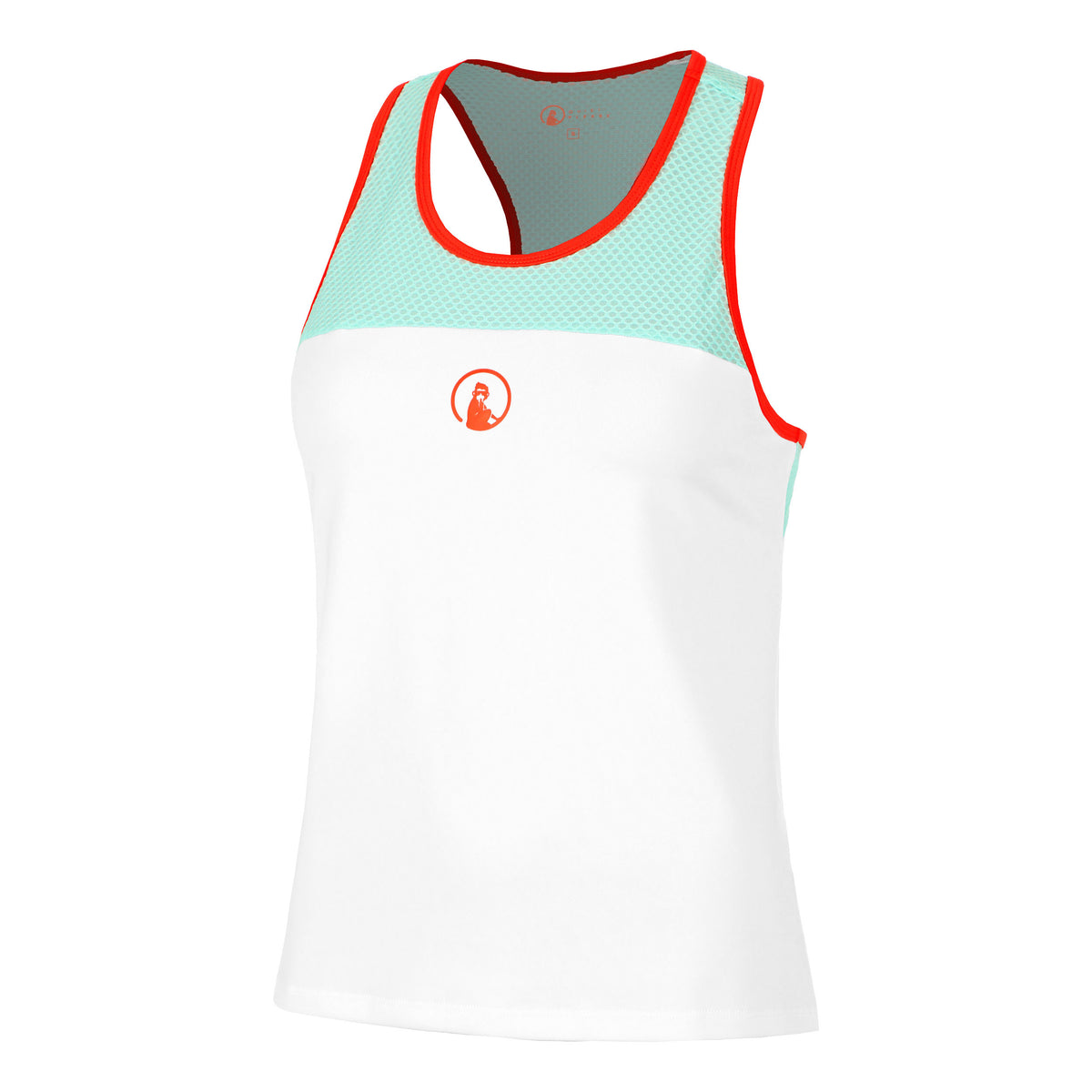 Quiet Please Wild Racerback Canottiera Donna-Bianco,Turchese