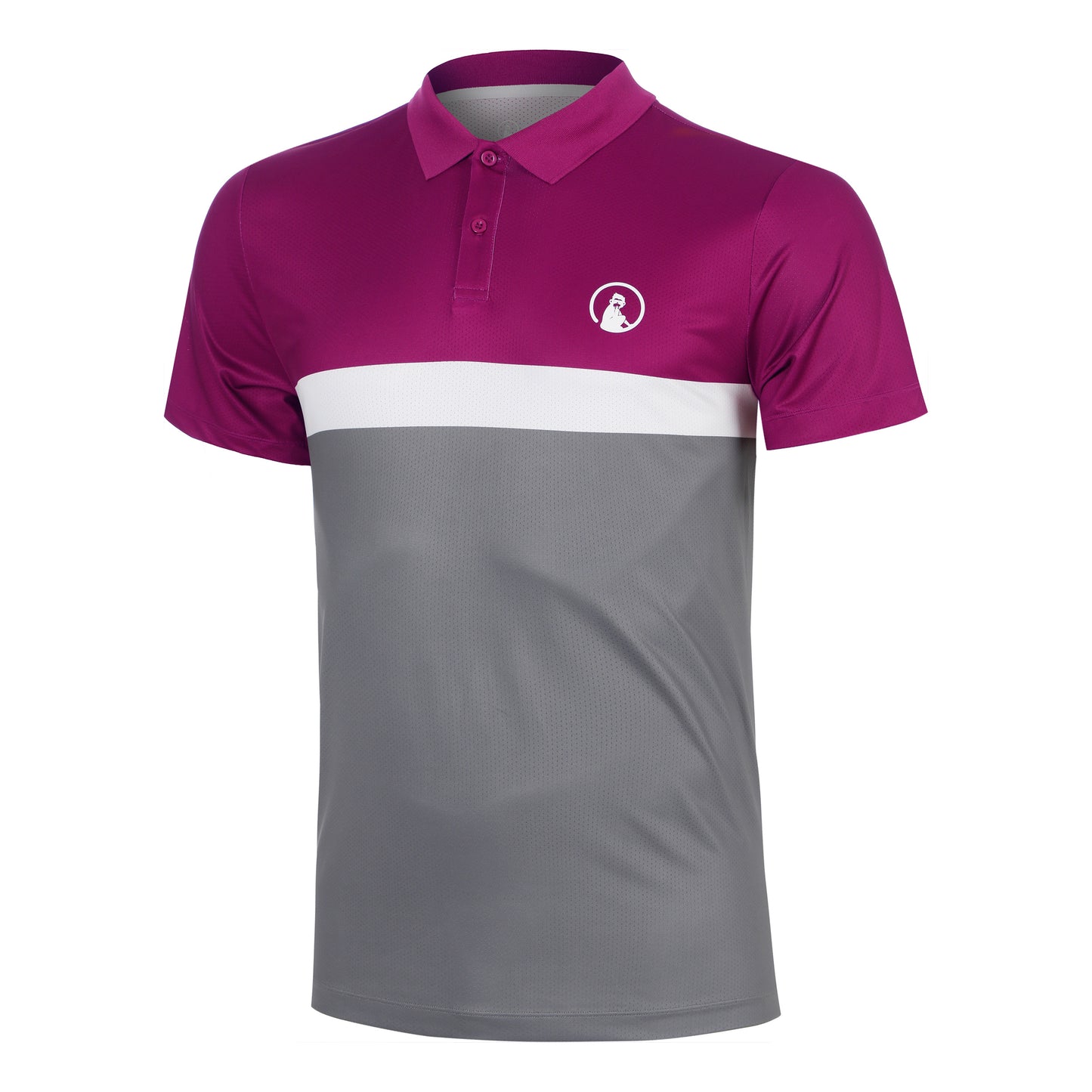 Quiet Please Crush Tournament Block Polo Uomini - berry, bianco