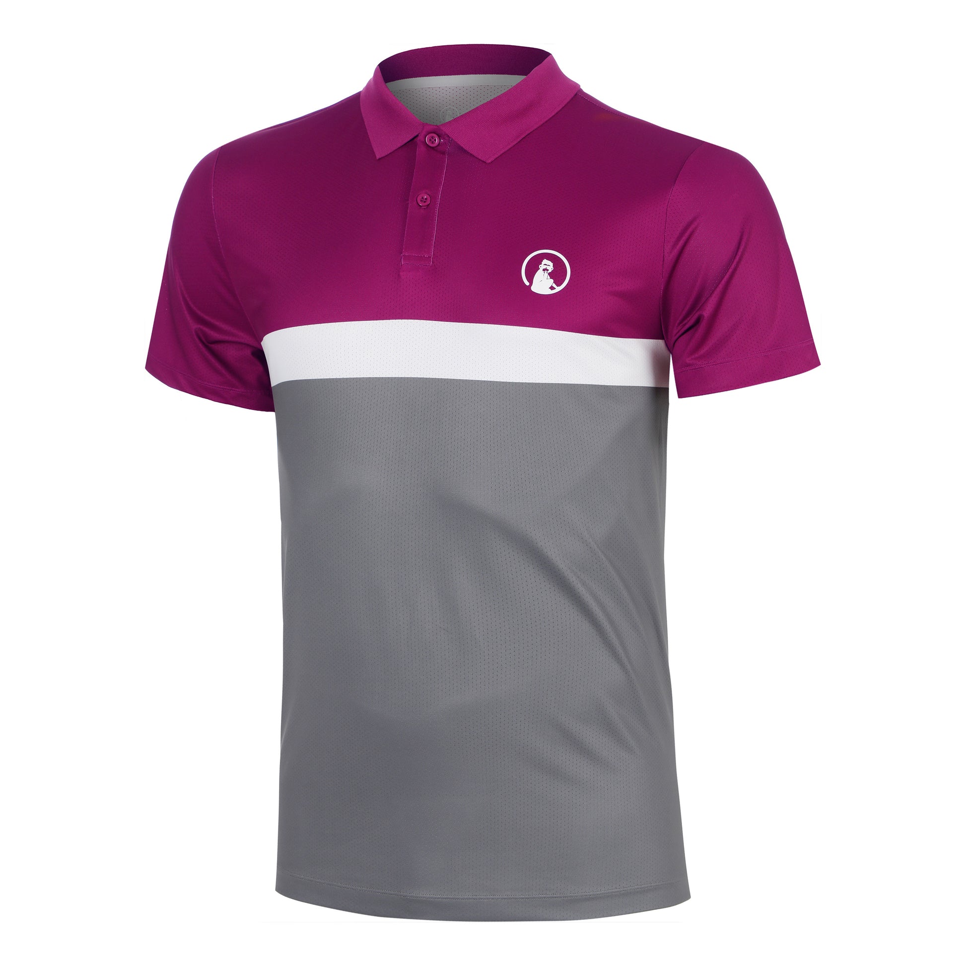 Quiet Please Crush Tournament Block Polo Uomini - berry, bianco