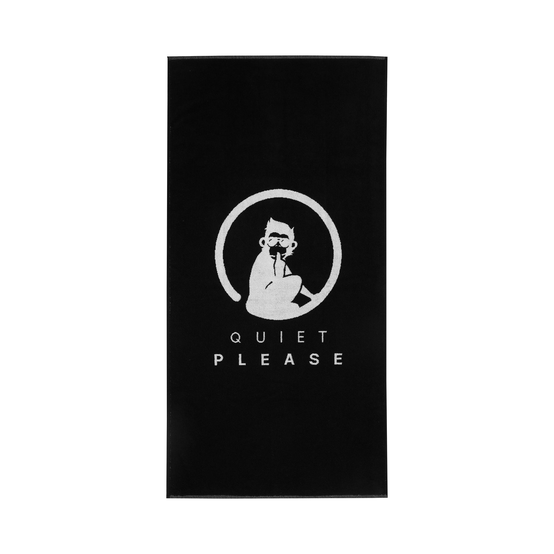 Quiet Please Performance 50x100cm Asciugamano-Nero,Bianco