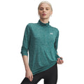 Tech 1/2 Zip-Twist Manica lunga Donna-verde, bianco