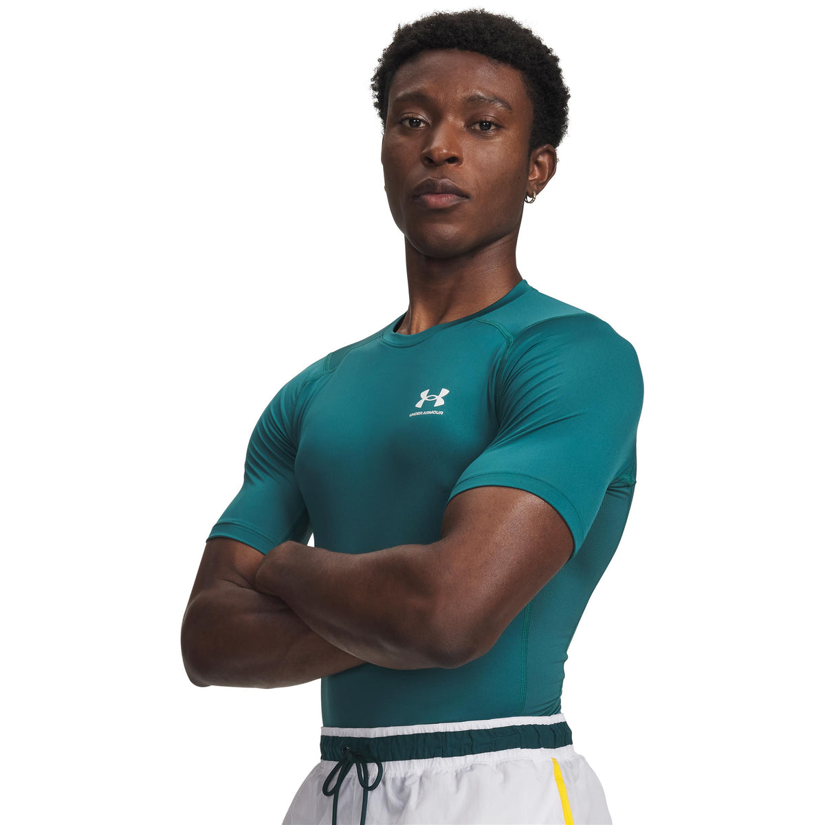 Under Armour Heatgear Comp Maglietta Uomini-verde, bianco