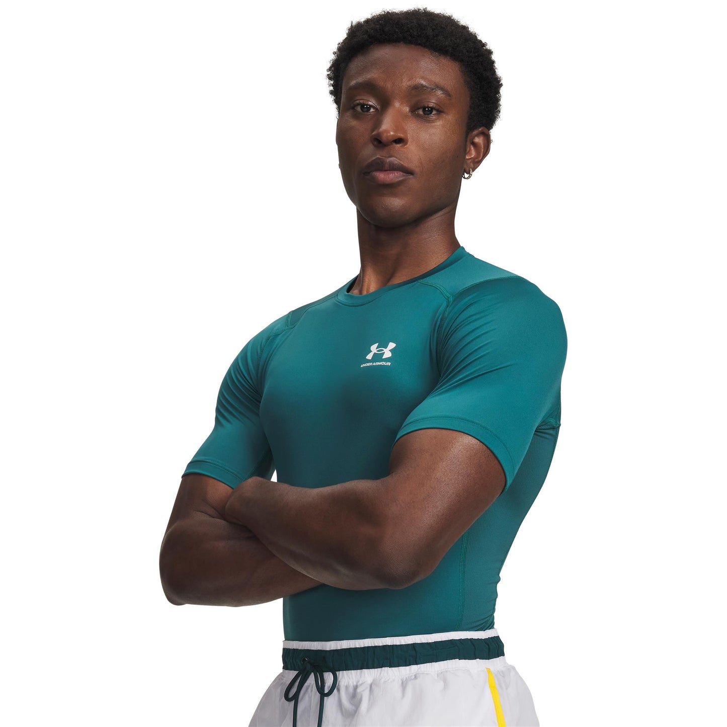 Under Armour Heatgear Comp Maglietta Uomini-verde, bianco