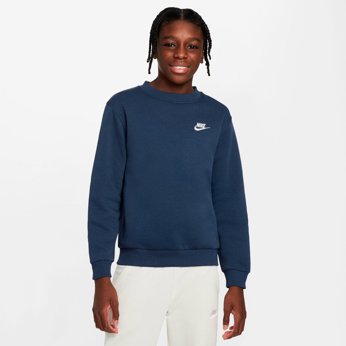 Nike Club Fleece Felpa Bambini - blu scuro