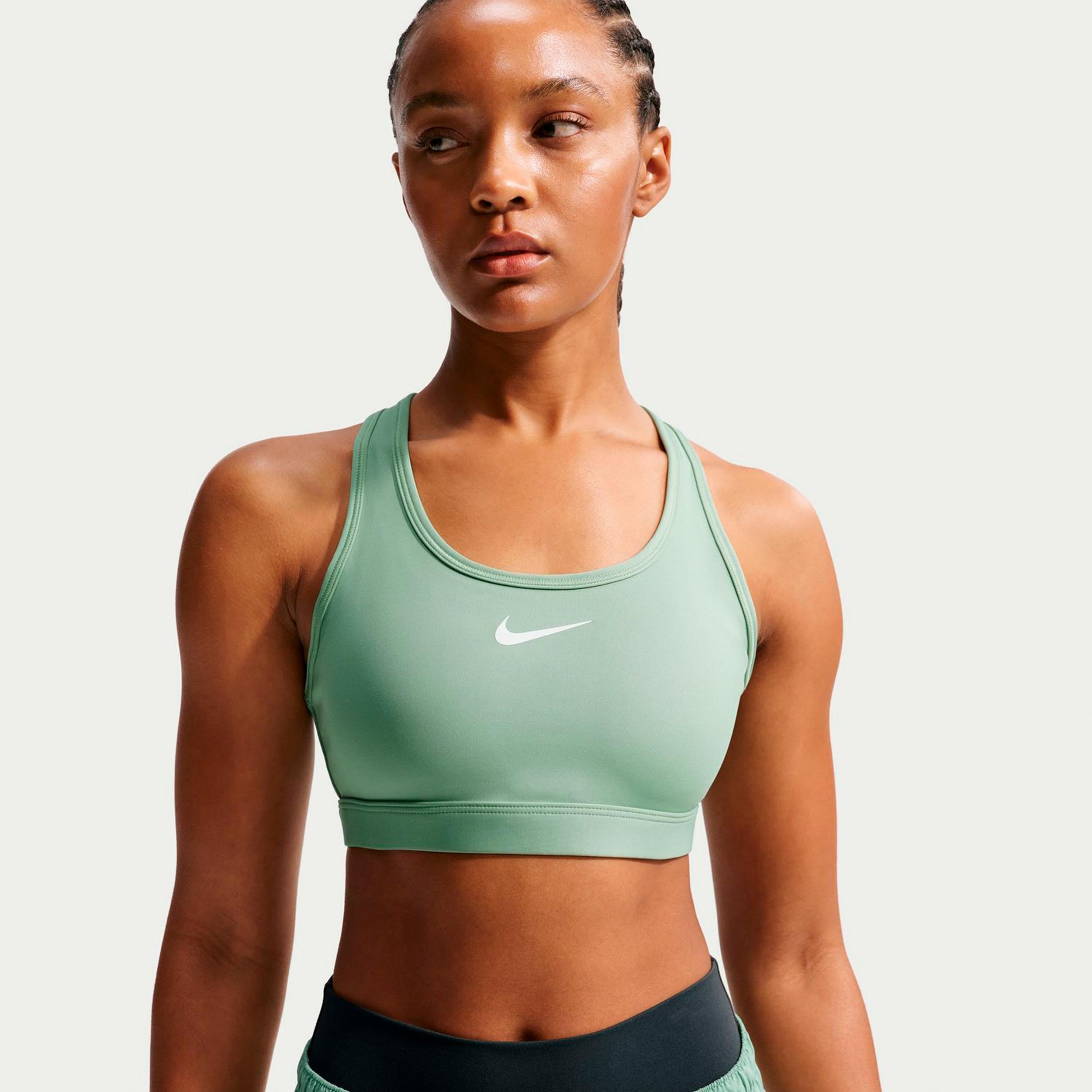 Nike Swoosh Medium Reggiseni sportivi Donna - salvia, bianco