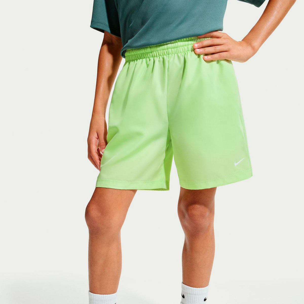 Nike Big Pantaloncini Ragazzi-lime, bianco