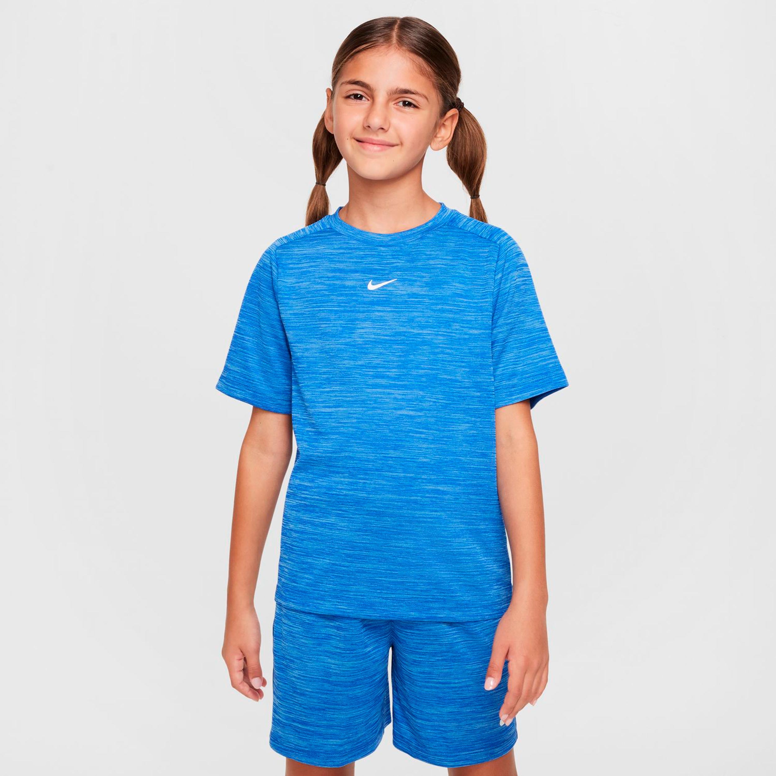 Nike Dri-FIT Multi Heather Maglietta Bambini-blu, bianco