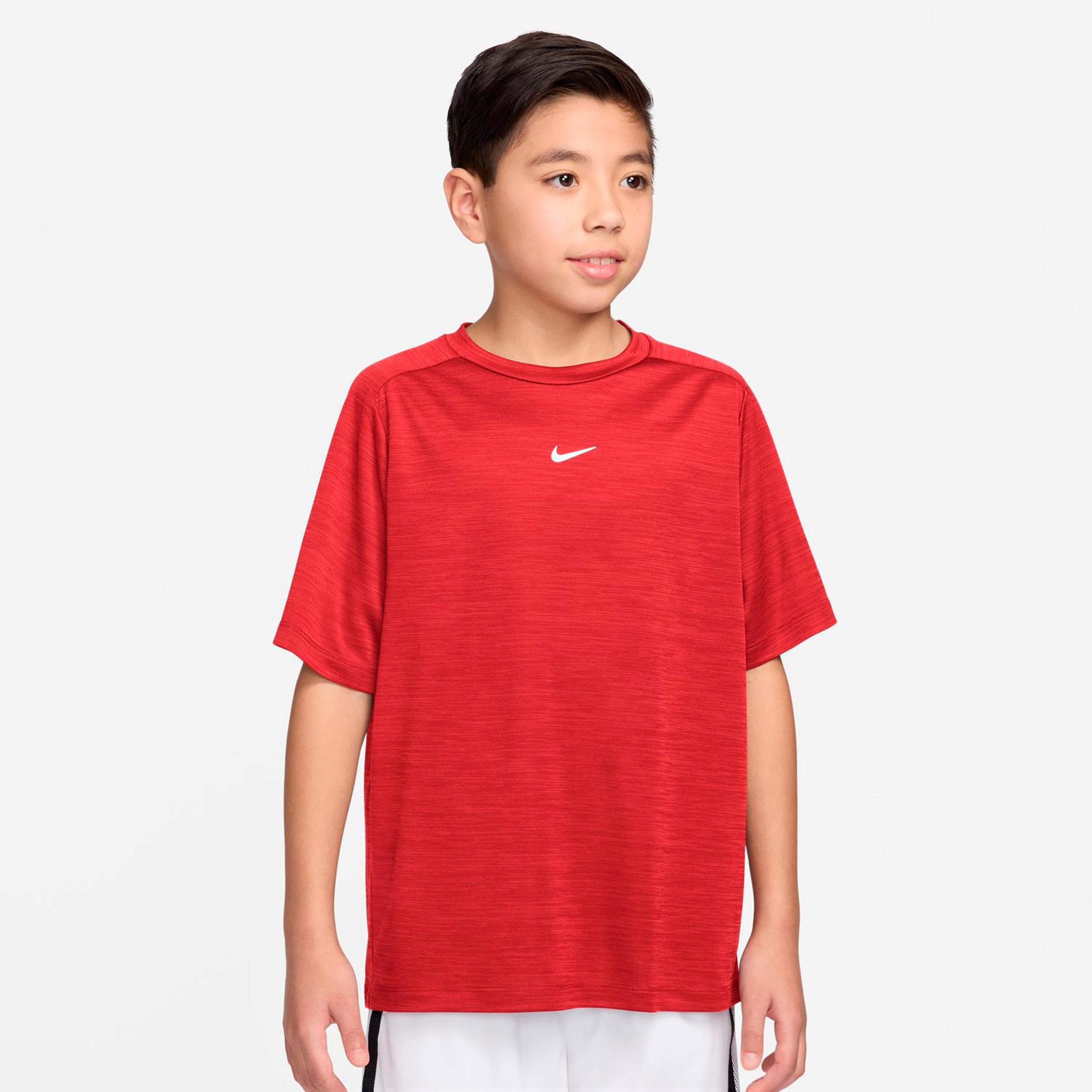Nike Dri-FIT Multi Heather Maglietta Bambini-rosso scuro