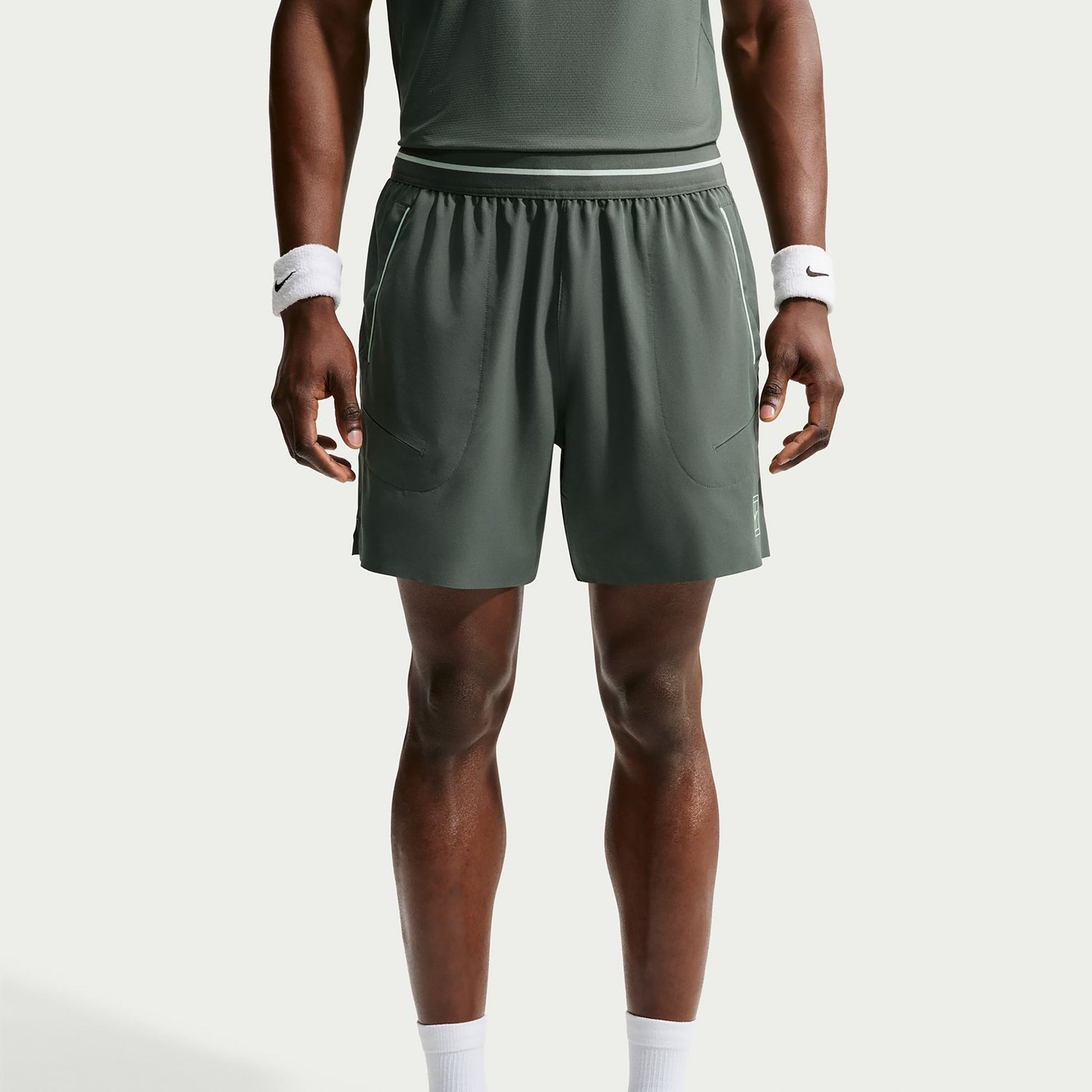 Nike Court Dri-FIT Advantage 6in Pantaloncini Uomini - grigio-verde