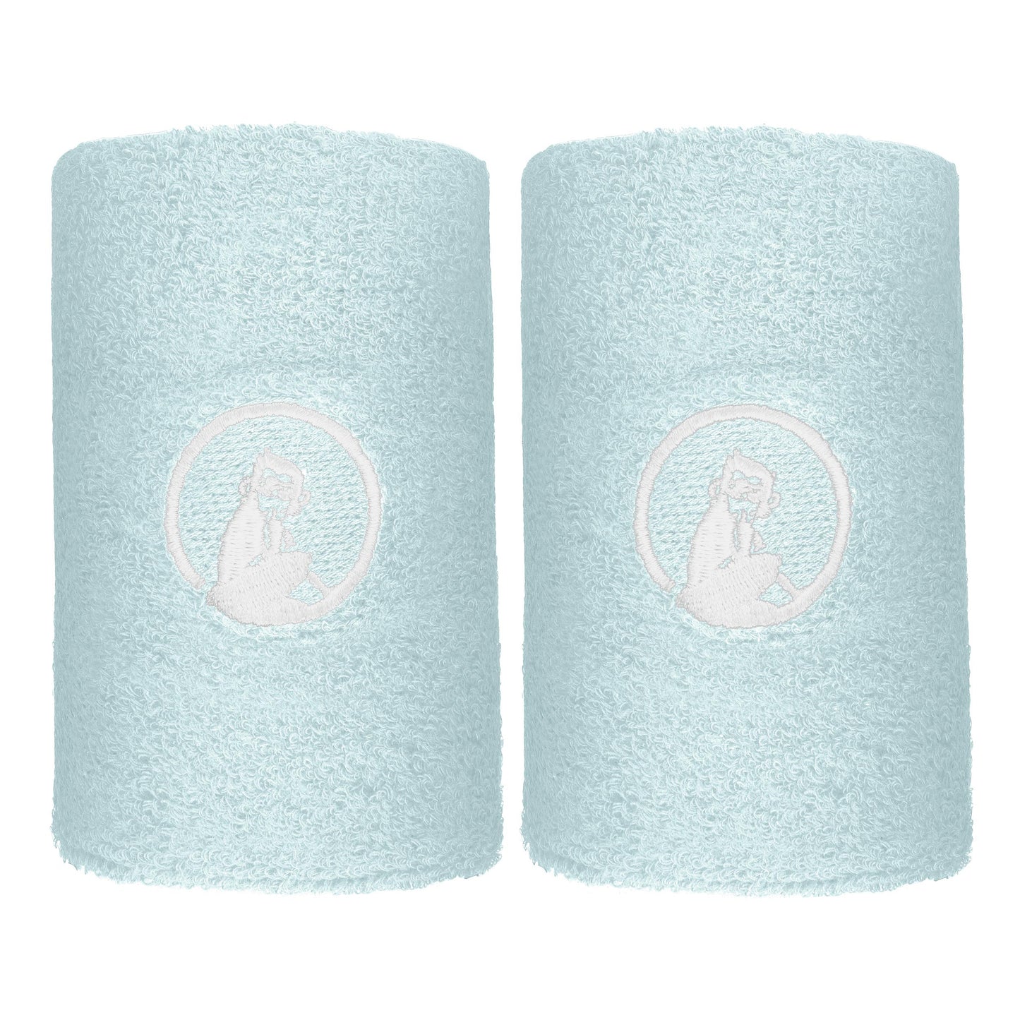 Quiet Please Memories Faded Memories Polsino anti sudore Confezione da 2 Unisex - blu chiaro, bianco