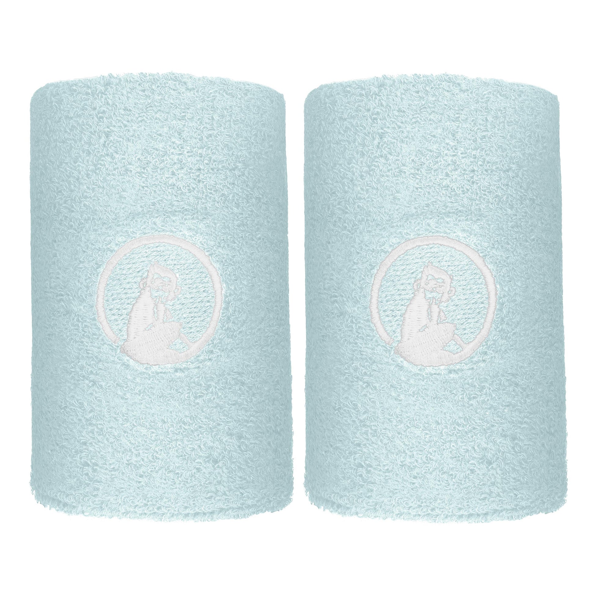Quiet Please Memories Faded Memories Polsino anti sudore Confezione da 2 Unisex - blu chiaro, bianco