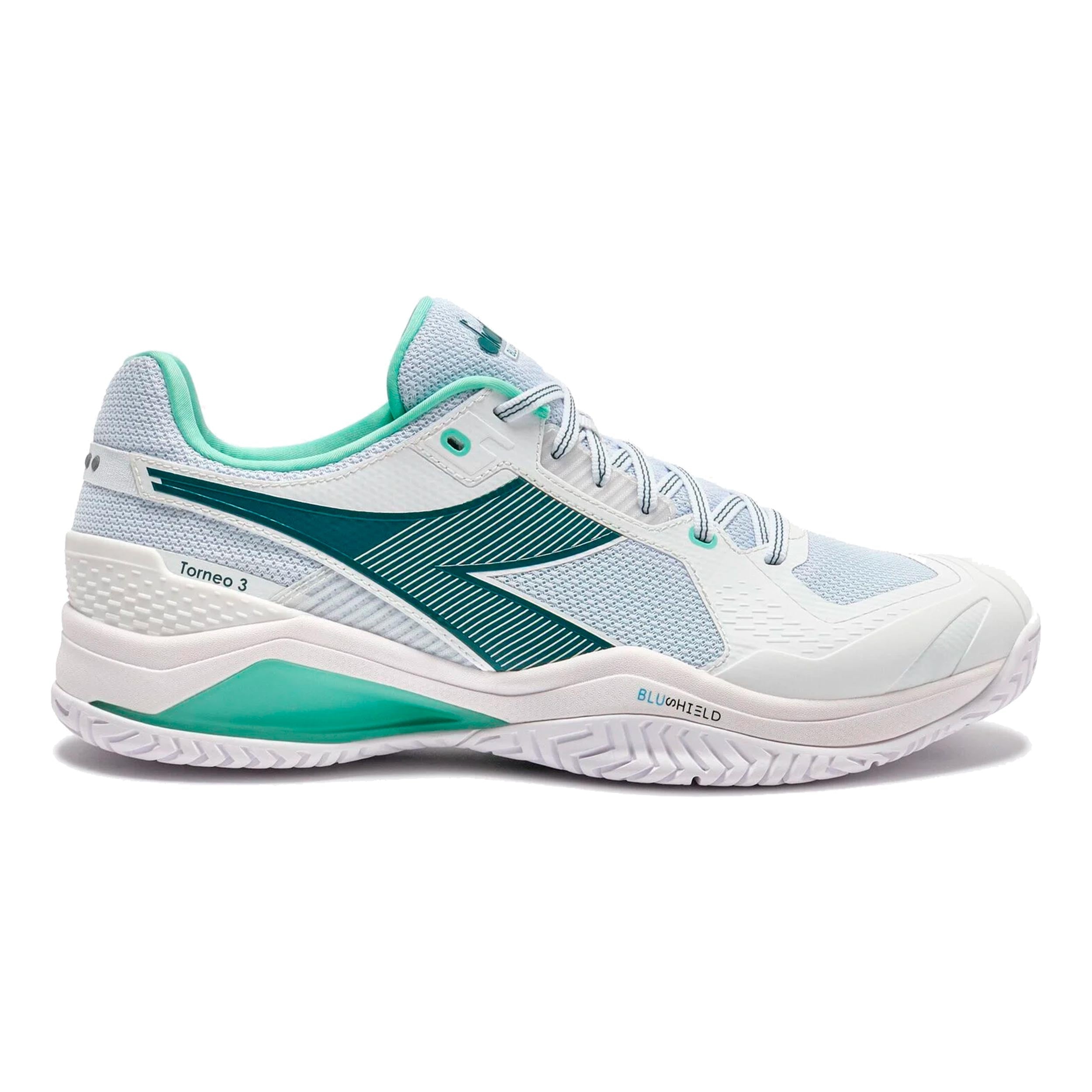 Diadora Blushield Torneo 3 Scarpa per tutte le superfici Uomini-bianco, color petrolio