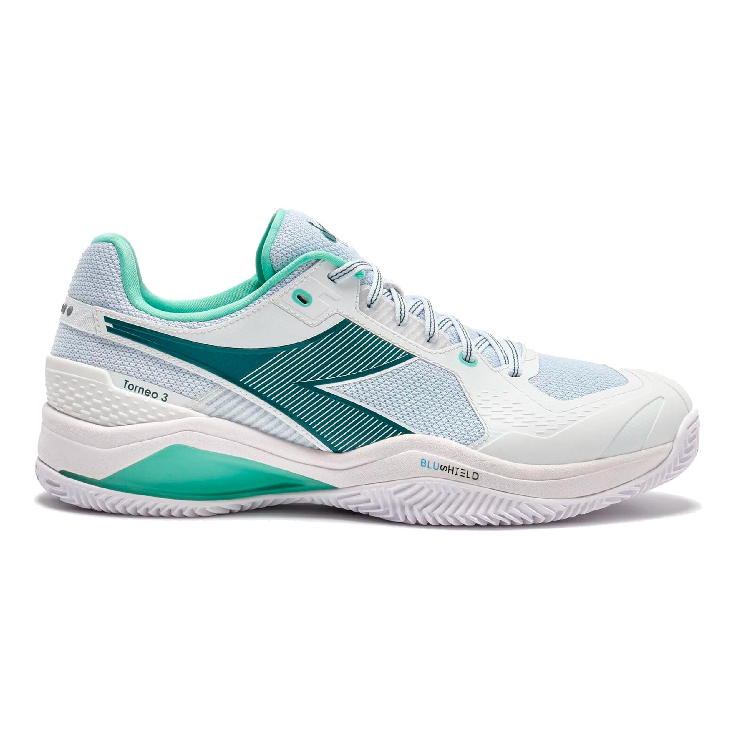 Diadora Blushield Torneo 3 Scarpa per terra rossa Uomini-bianco, color petrolio
