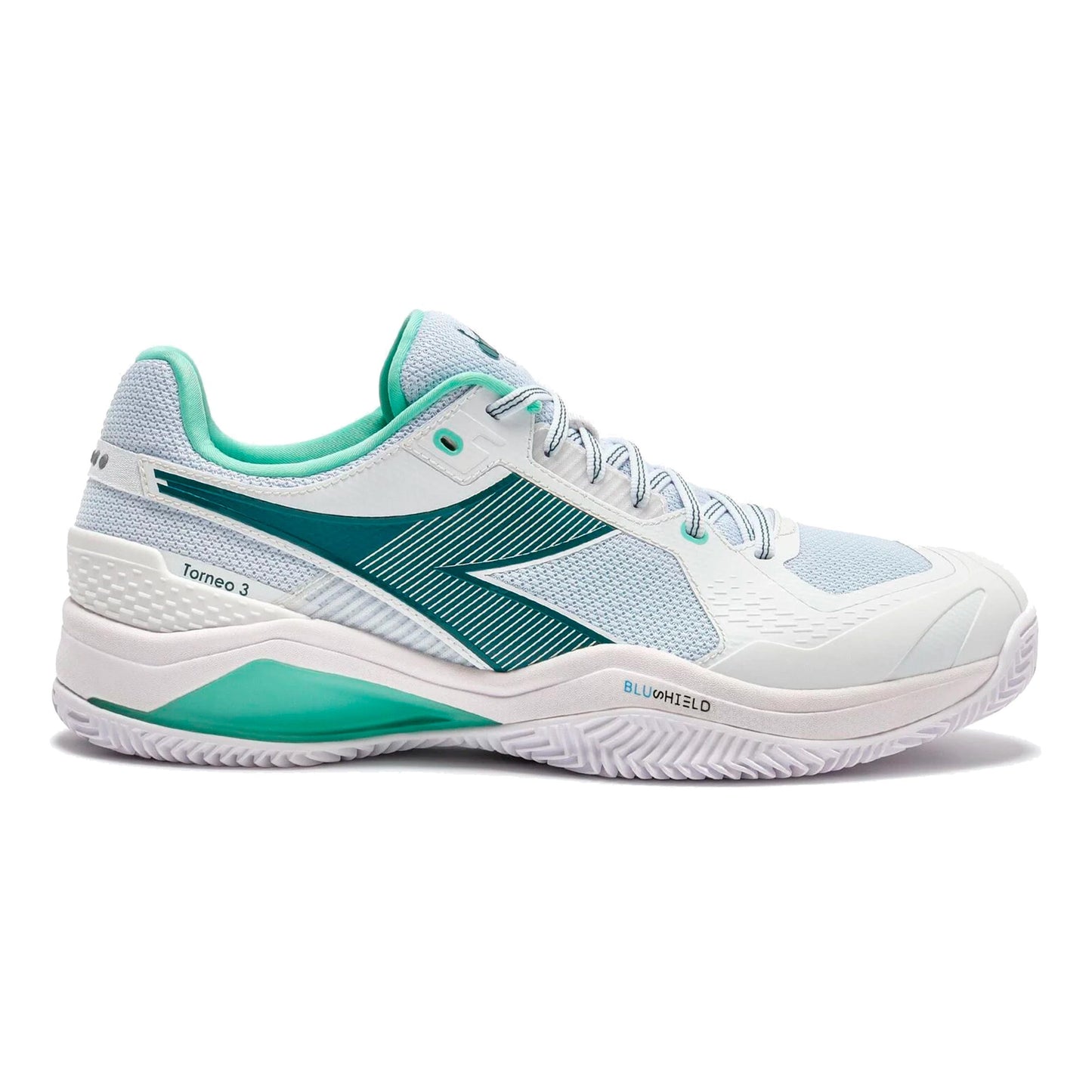Diadora Blushield Torneo 3 Scarpa per terra rossa Uomini-bianco, color petrolio