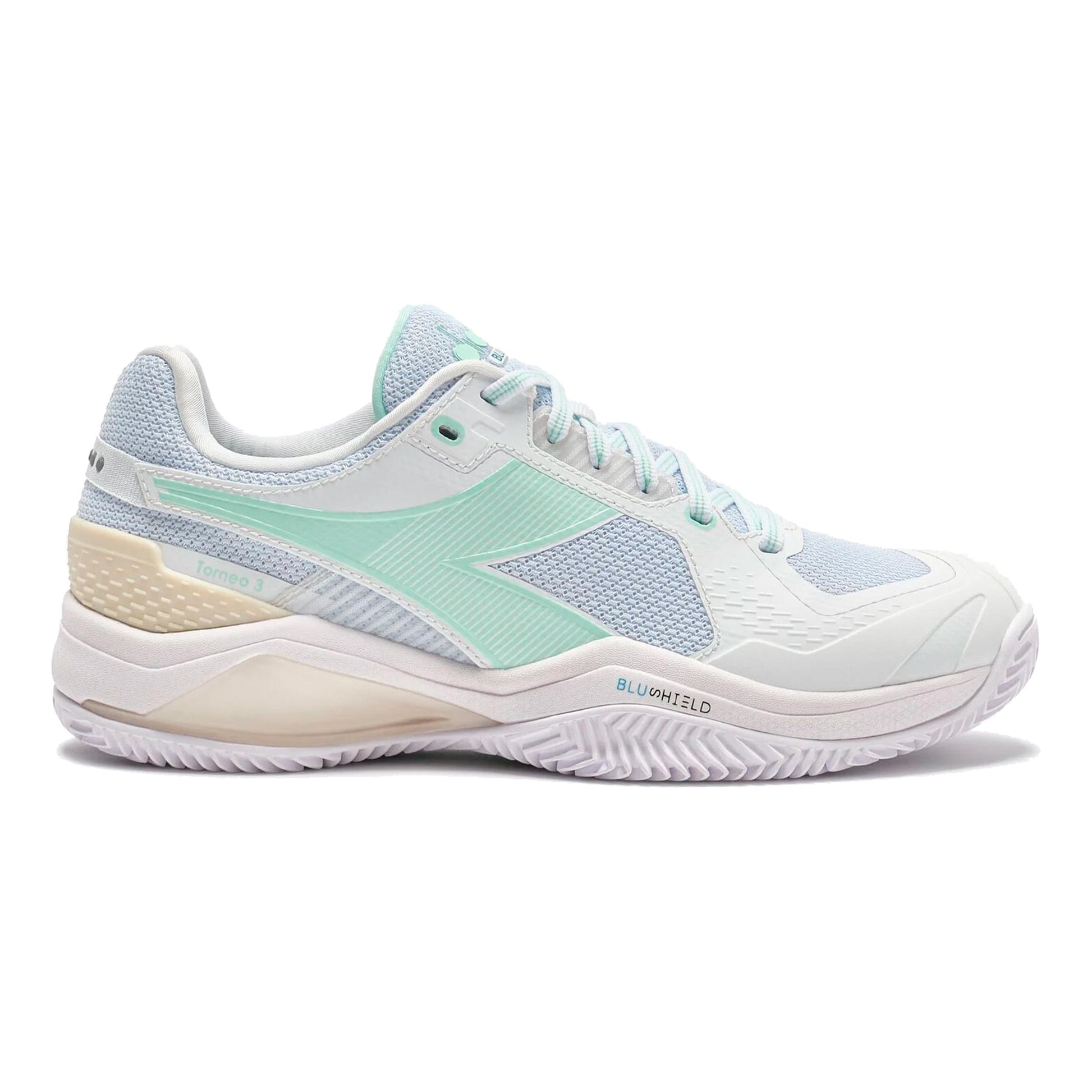 Diadora Blushield Torneo 3 Scarpa per terra rossa Donna-bianco, verde