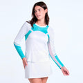 Sun Beat Manica lunga Donna - bianco, turchese