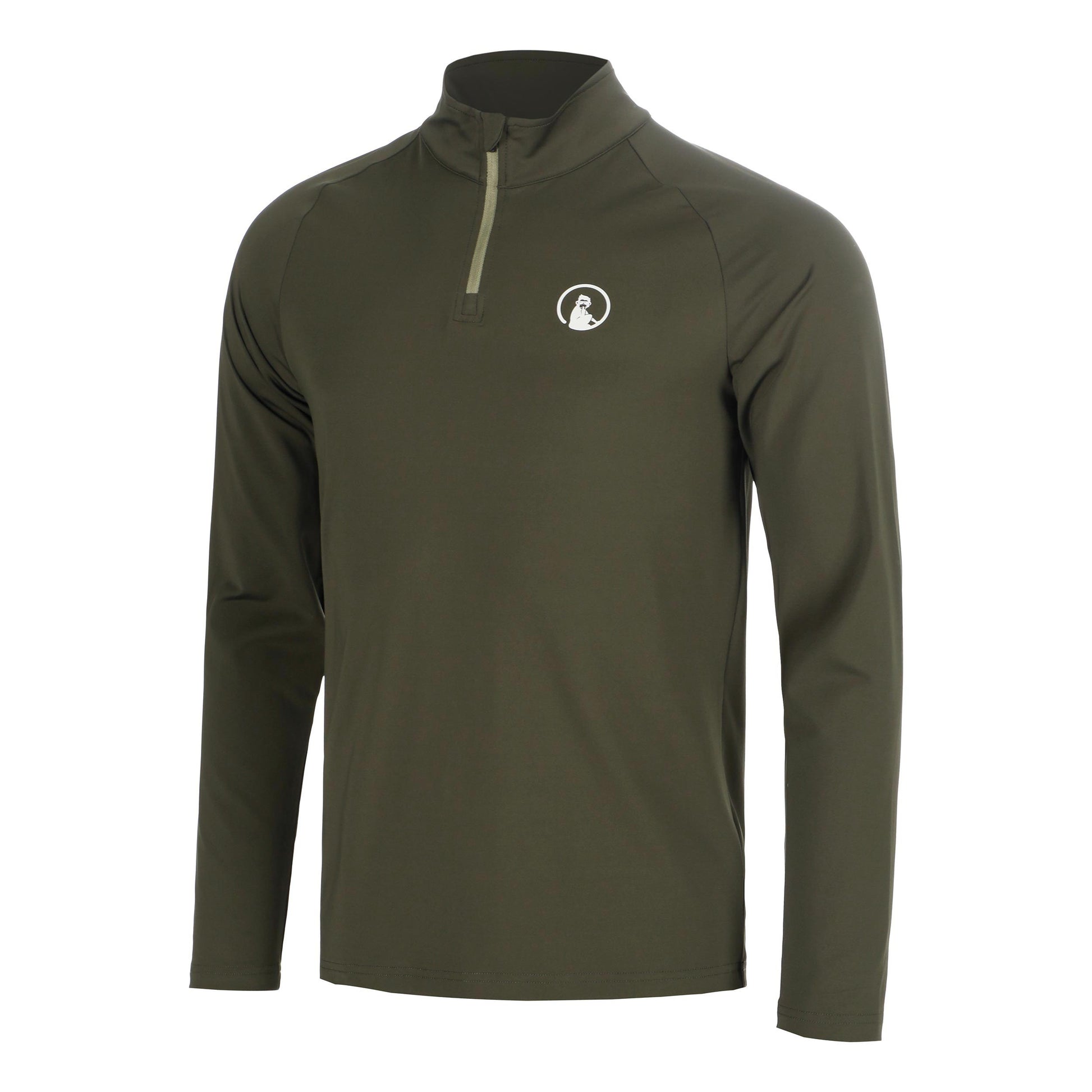 Quiet Please Memories Big Serve 1/4 Zip Manica lunga Uomini - verde scuro