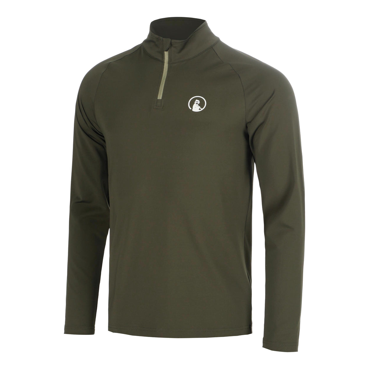 Quiet Please Memories Big Serve 1/4 Zip Manica lunga Uomini - verde scuro